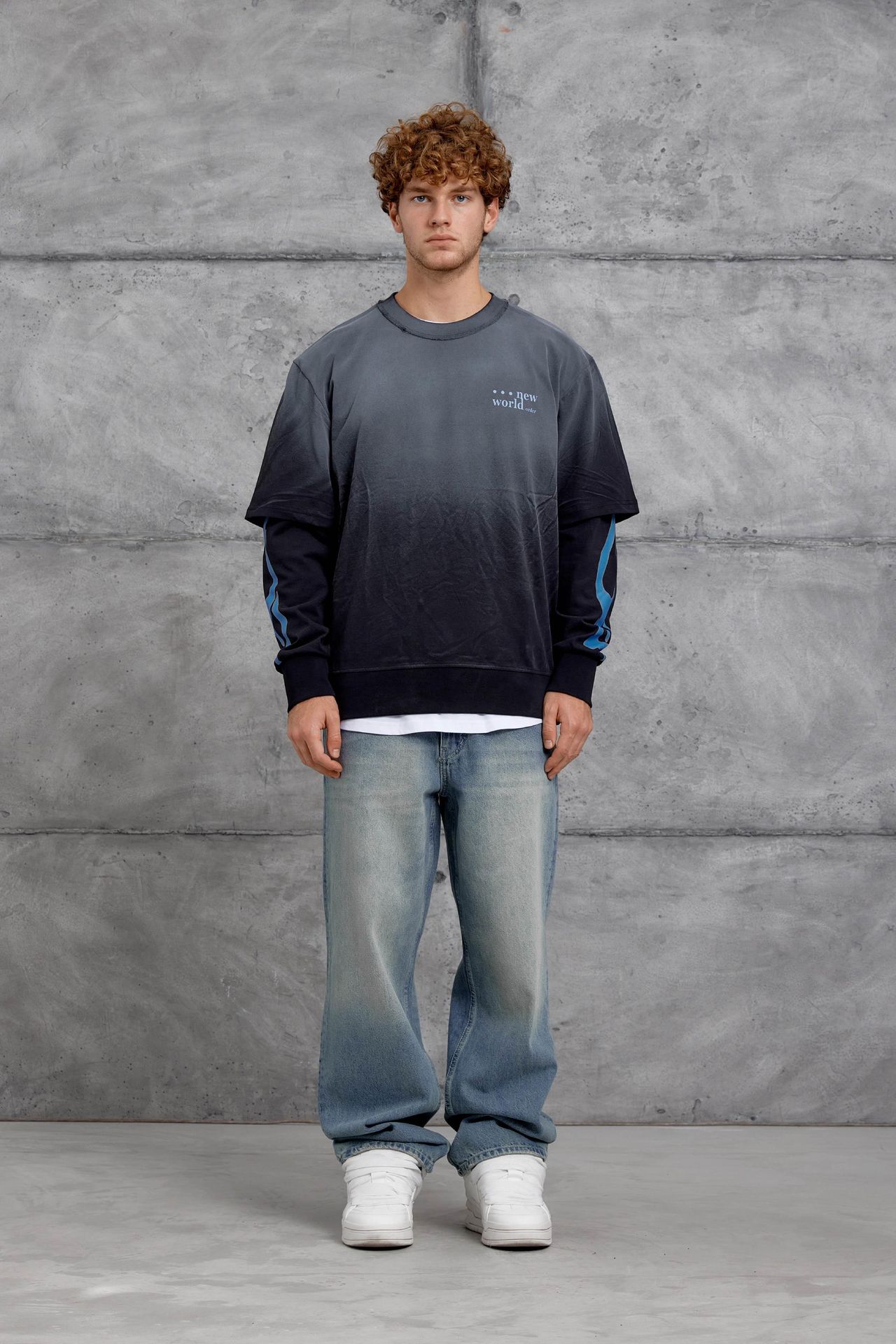 NOMARC Baskılı Geniş Kesim Bisiklet Yaka Sweatshirt 4