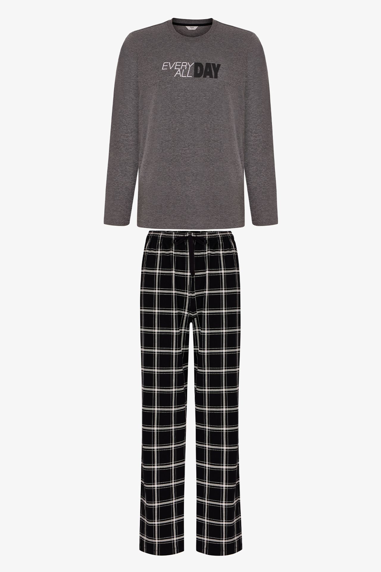 PENTI Men's All Day Plaid Pajama Set, Long Sleeve 1
