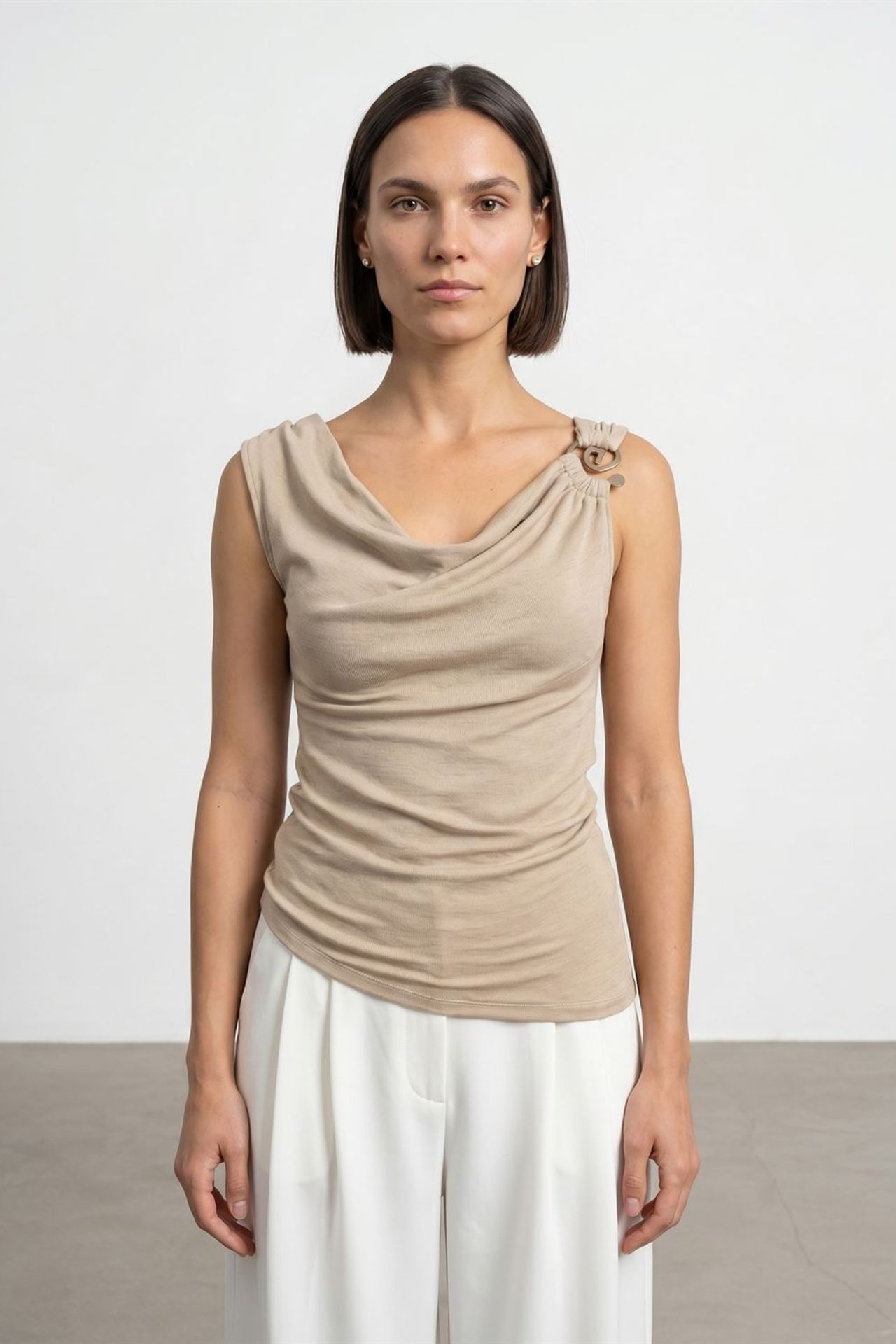 DILVIN Sleeveless Cowl Neck Shell Top 3