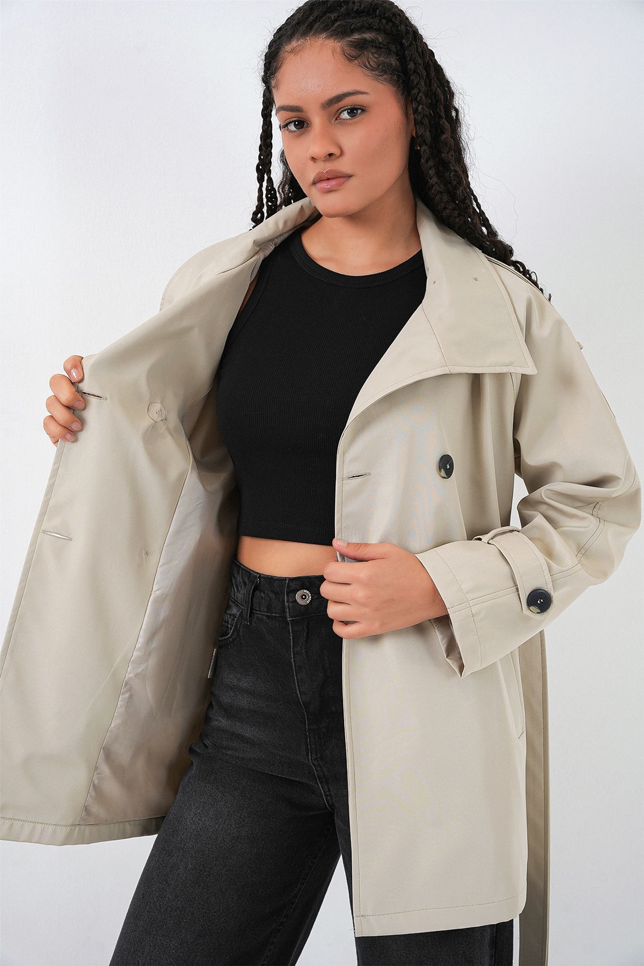 BDART Regular Fit Trench Coat with Jacket Collar 6