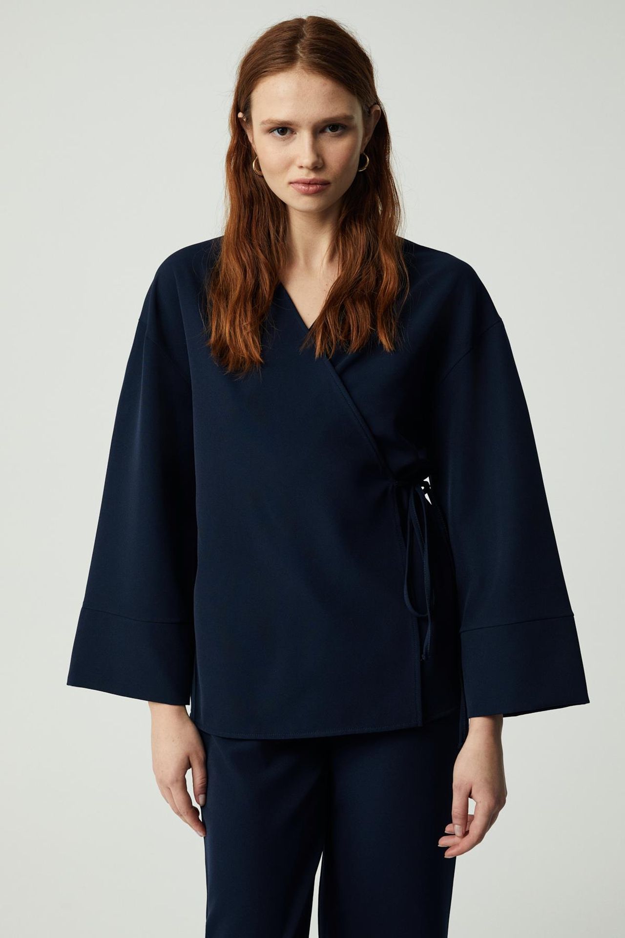 ETHIQUET V-Neck Long Sleeve Wide Leg 2-Piece Set 2