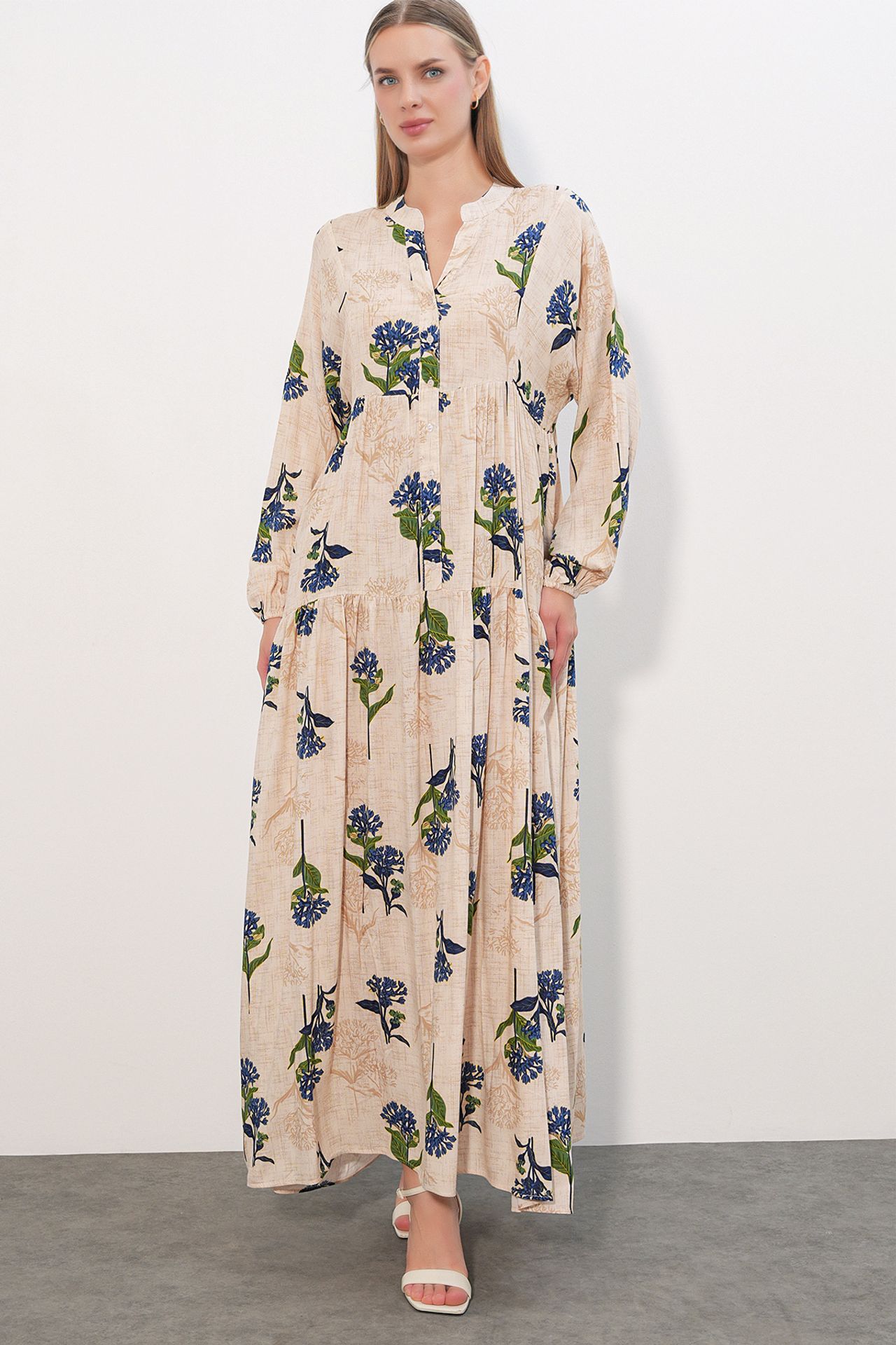 BDART Patterned V-Neck Maxi Dress