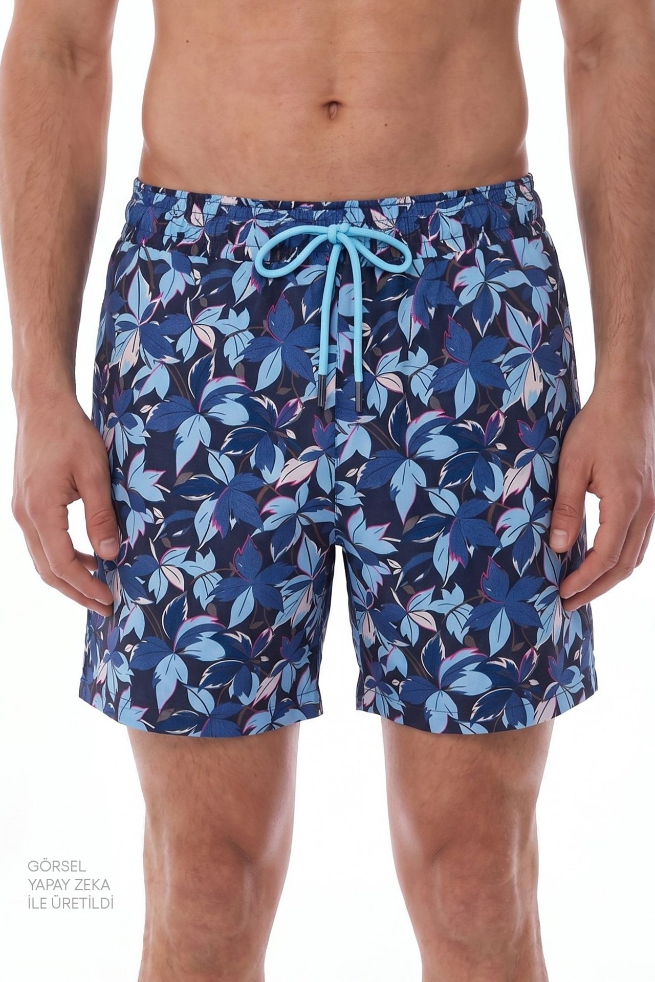 PENTI Men's Surf View Leaf Print Swim Shorts 1