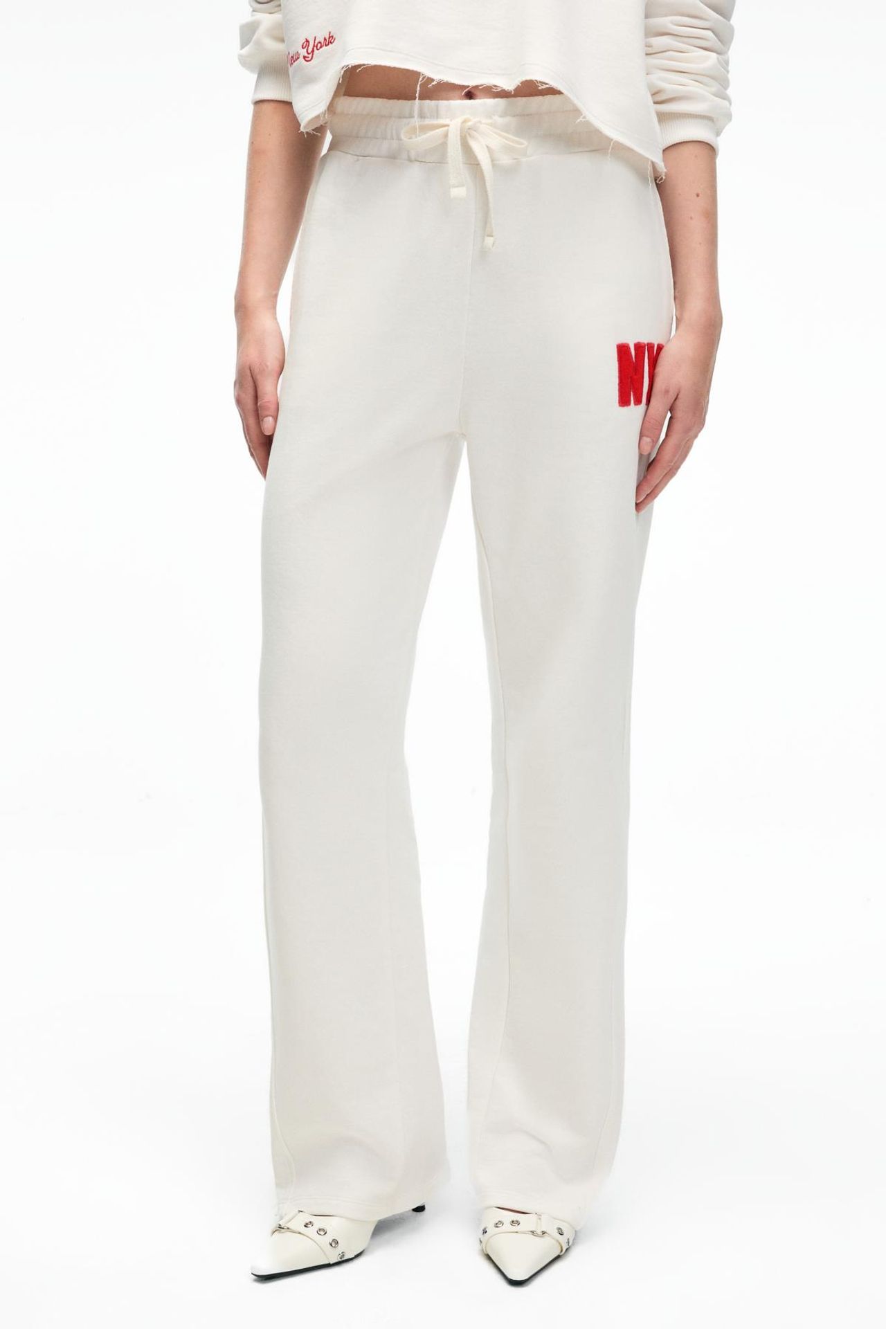 GRIMELANGE Wide Leg Text Print Joggers 3