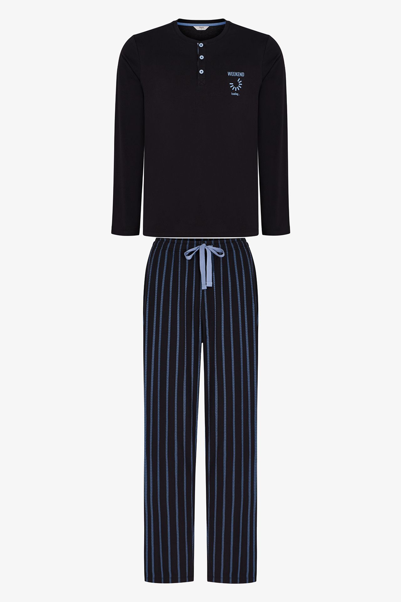 PENTI Men's Nightform Striped Long Sleeve Pajama Set 1