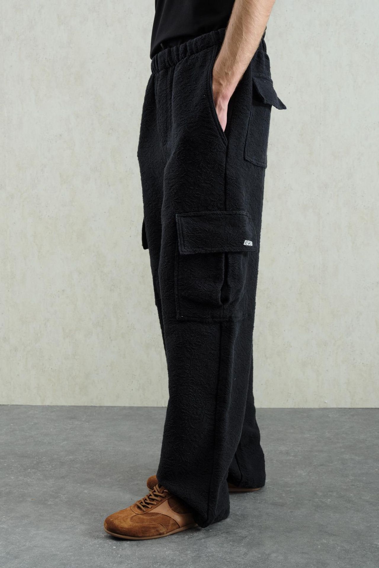 GIESTO Wide Leg Textured Pull-On Pants 4