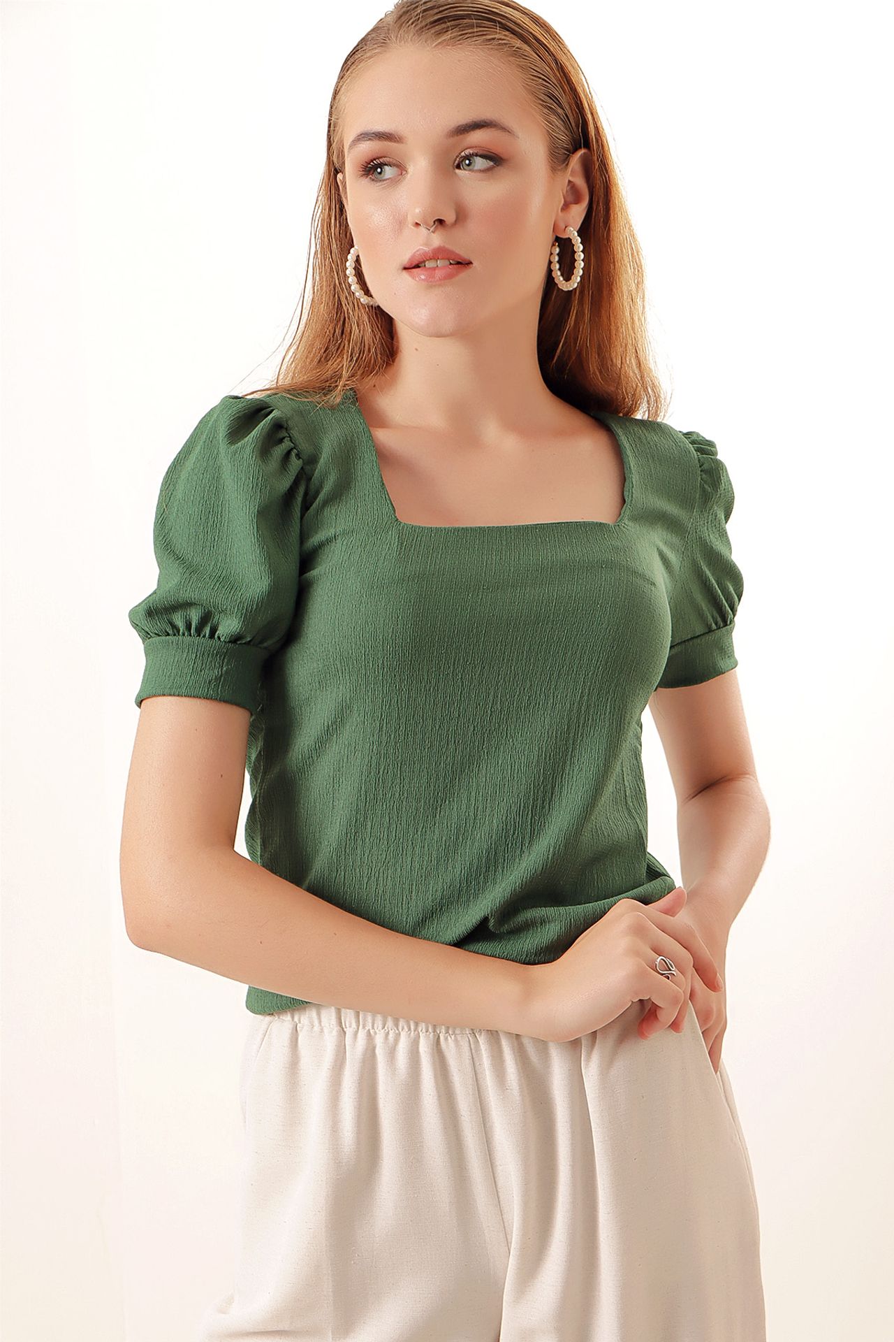 BDART Slim Fit Square Collar Blouse 4