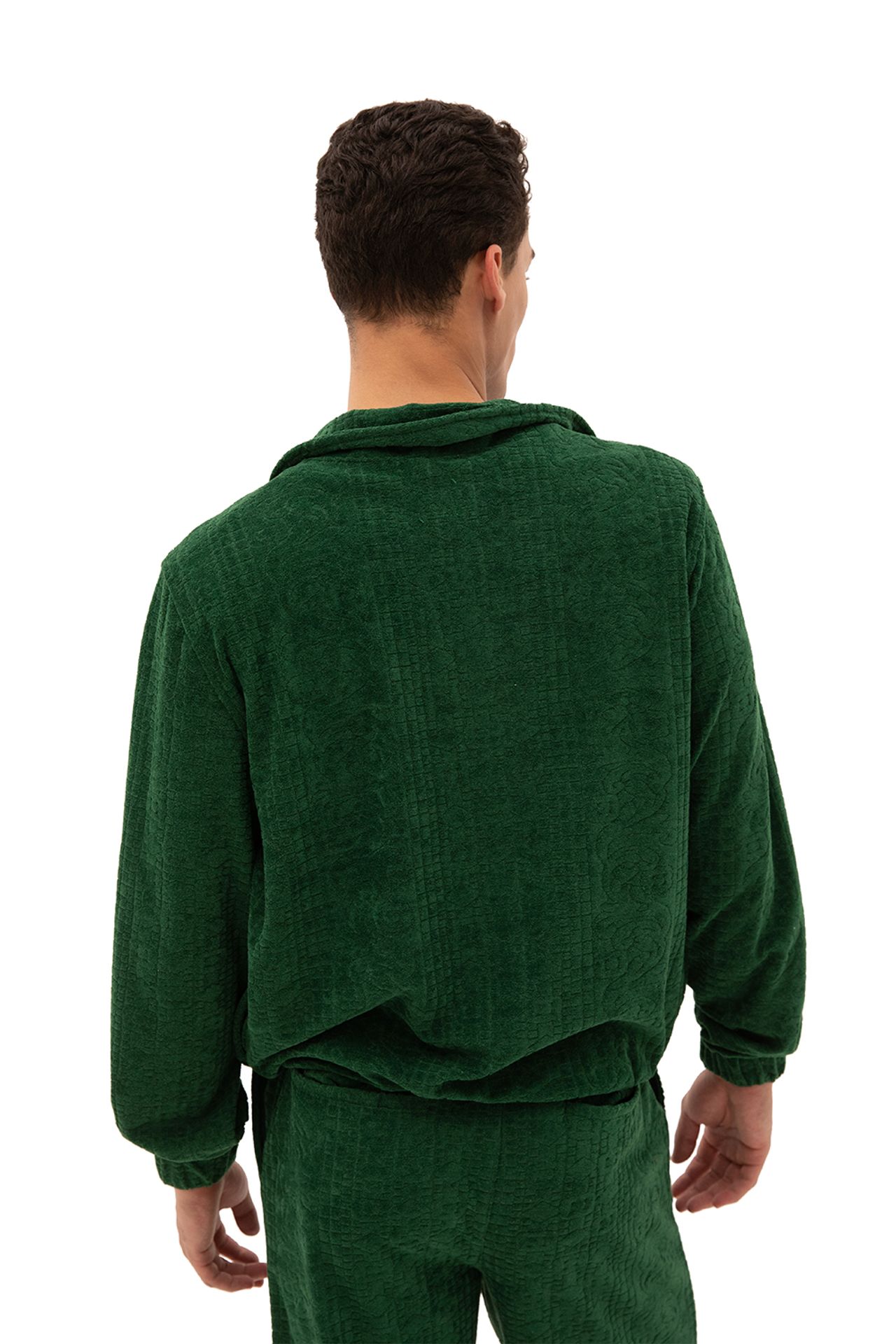 GIESTO Men's velvet zip-front sweatshirt 4