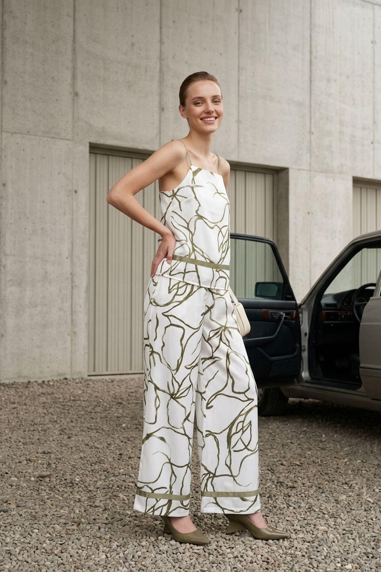 MY FASHION Lyocell Satin Two-Piece Coord 1