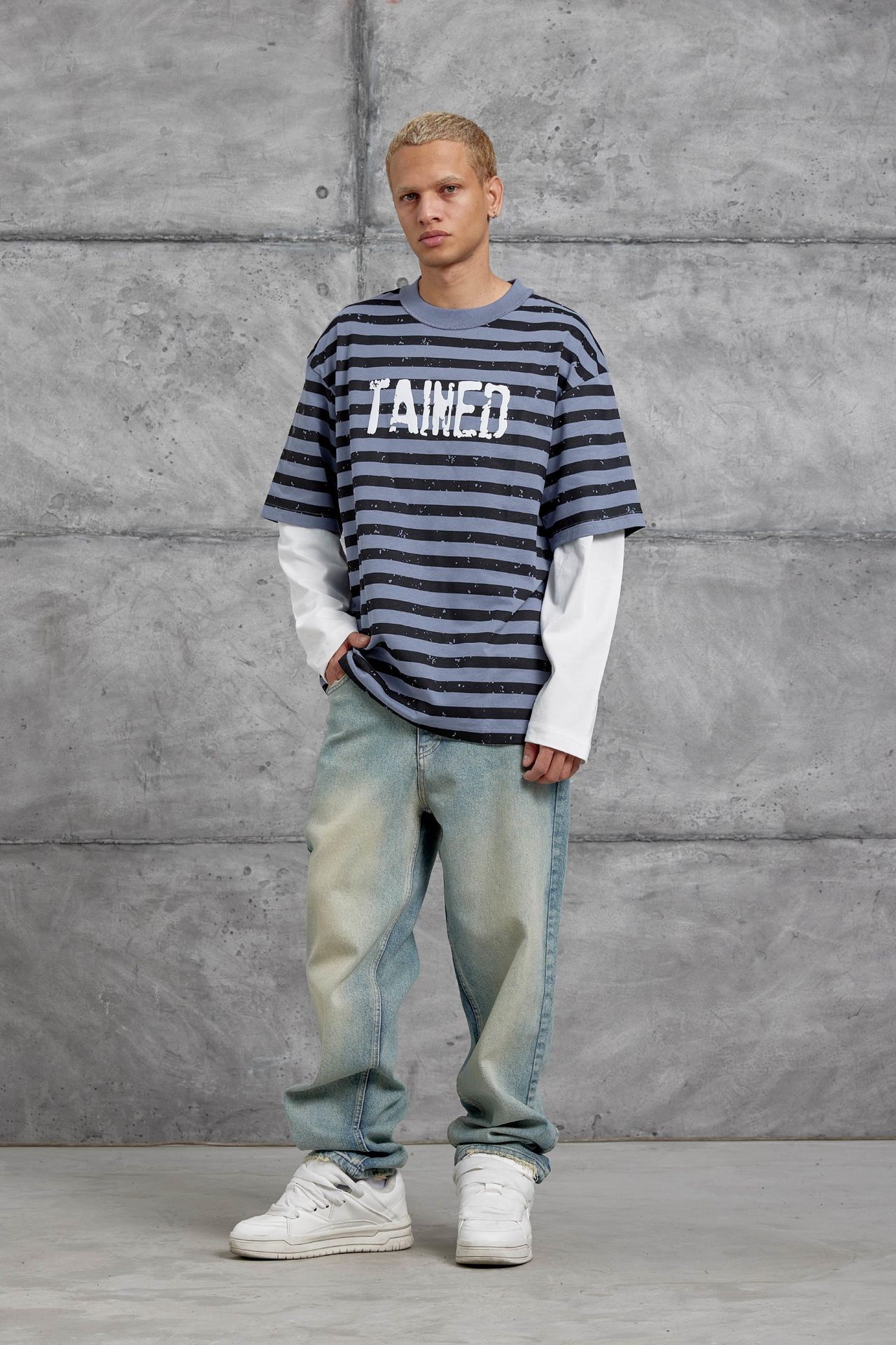 NOMARC Bol Çizgili Bisiklet Yaka Sweatshirt 2