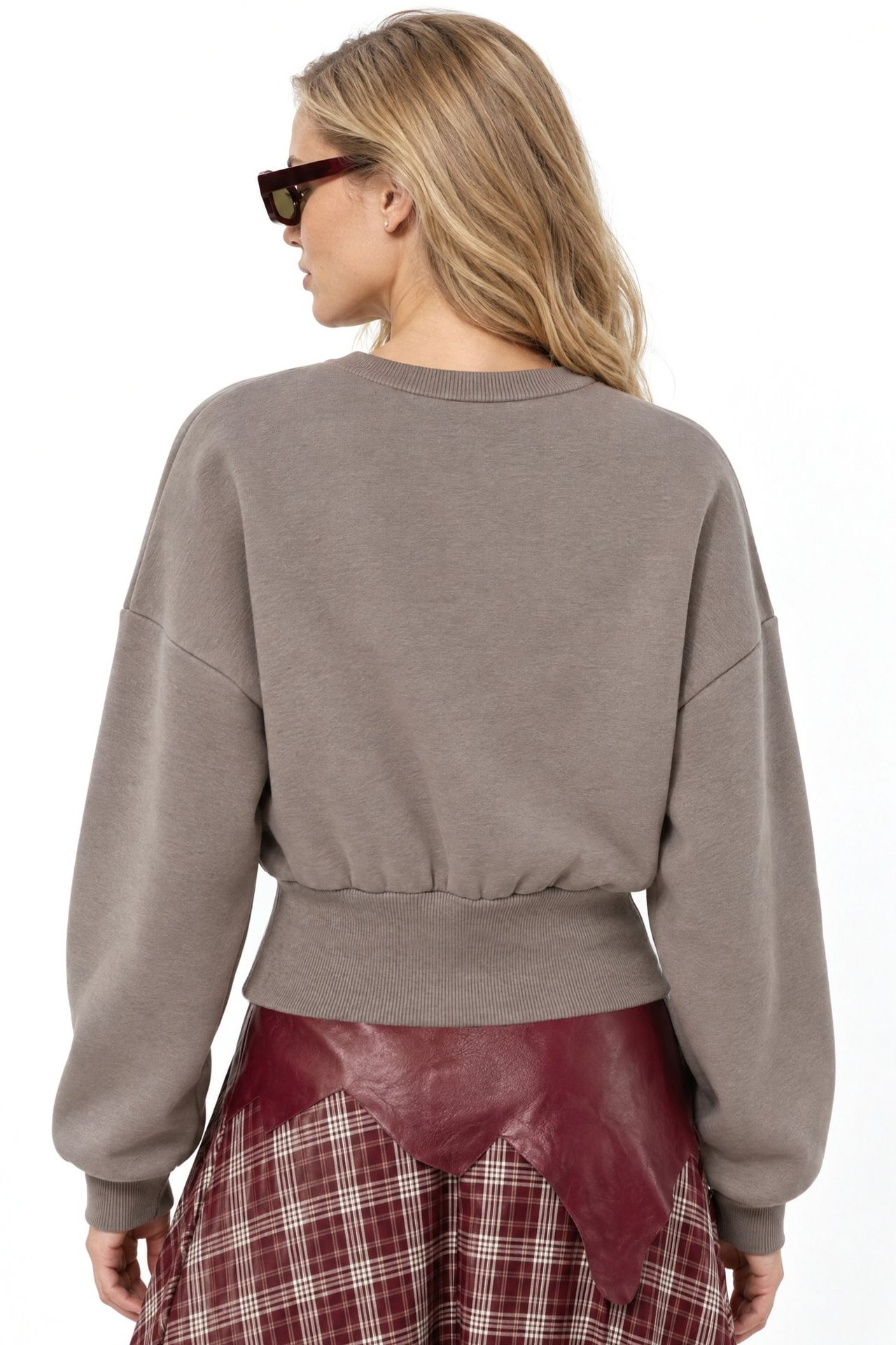 BUSEM Women's Crop Crew Neck Sweatshirt 4