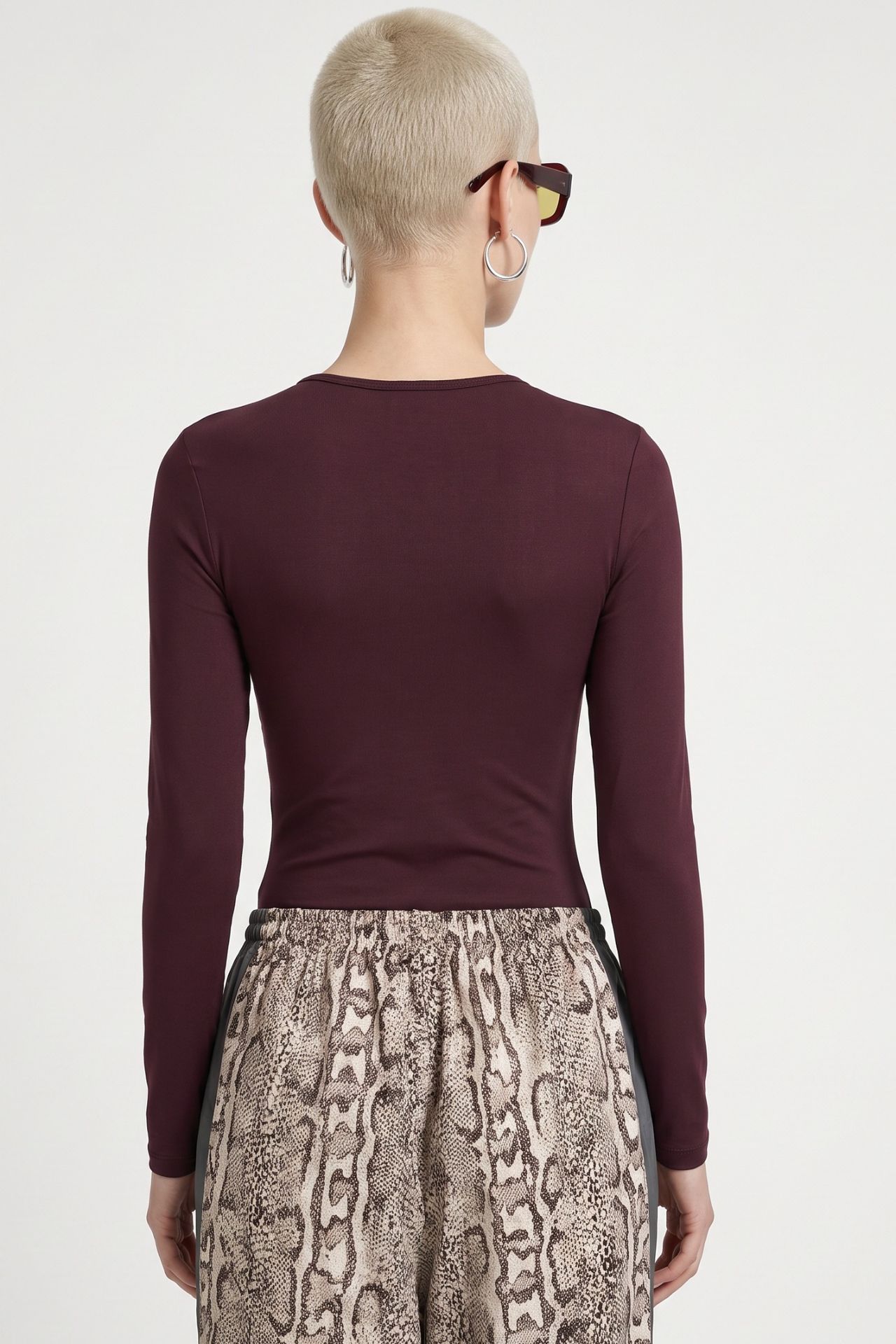 BUSEM Slim Fit Crew Neck Long Sleeve Blouse 3