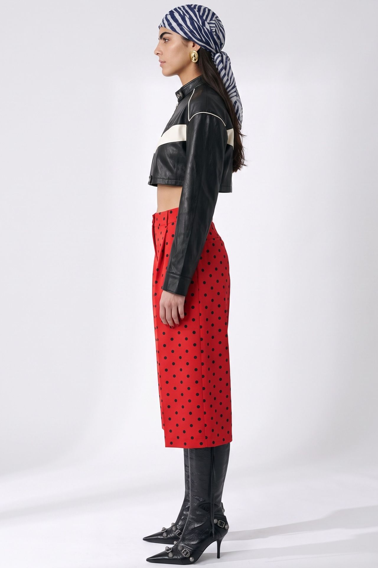PUCKA High-Waist Polka Dot Capri Shorts