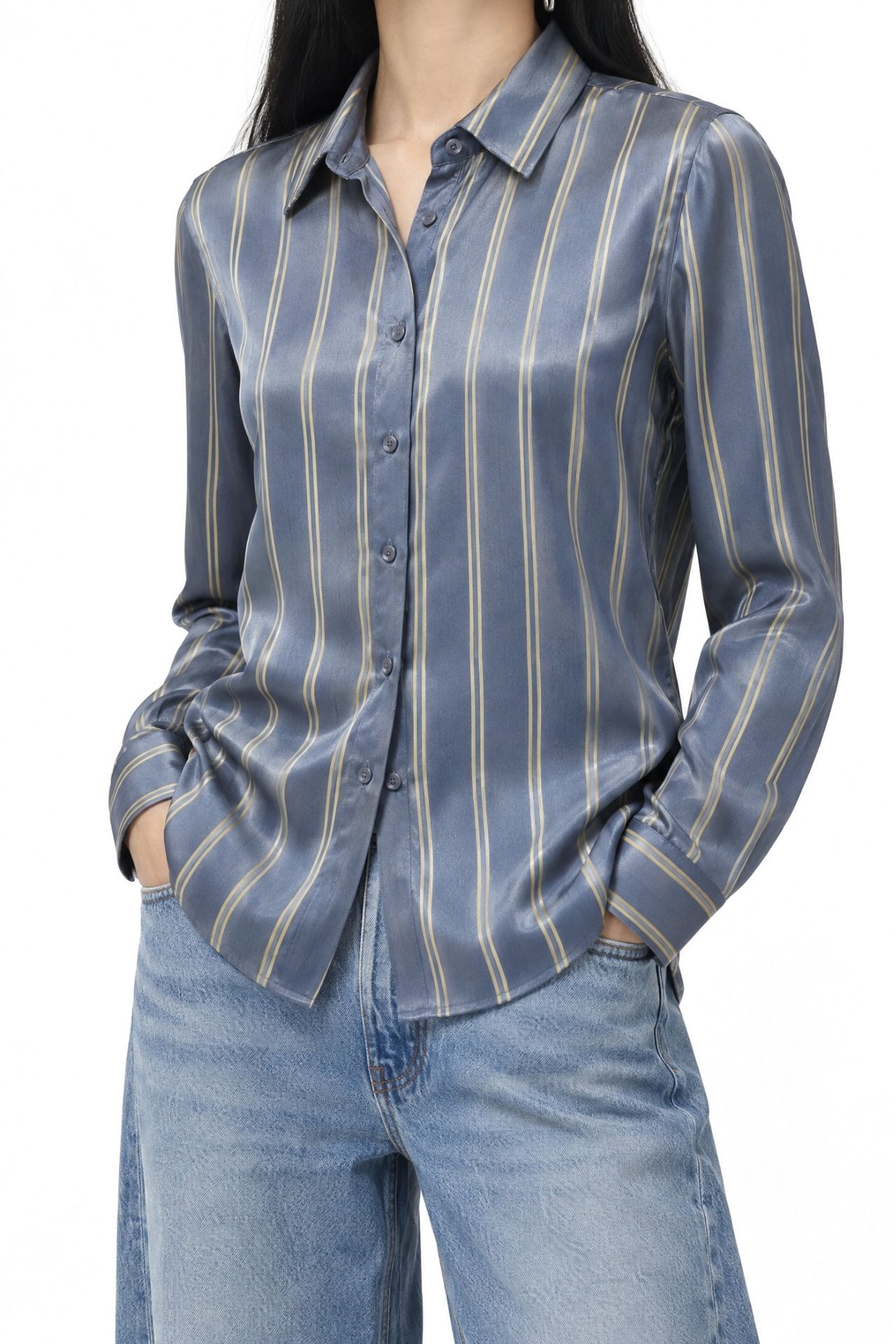 MIXRAY Women's Striped Shirt 3