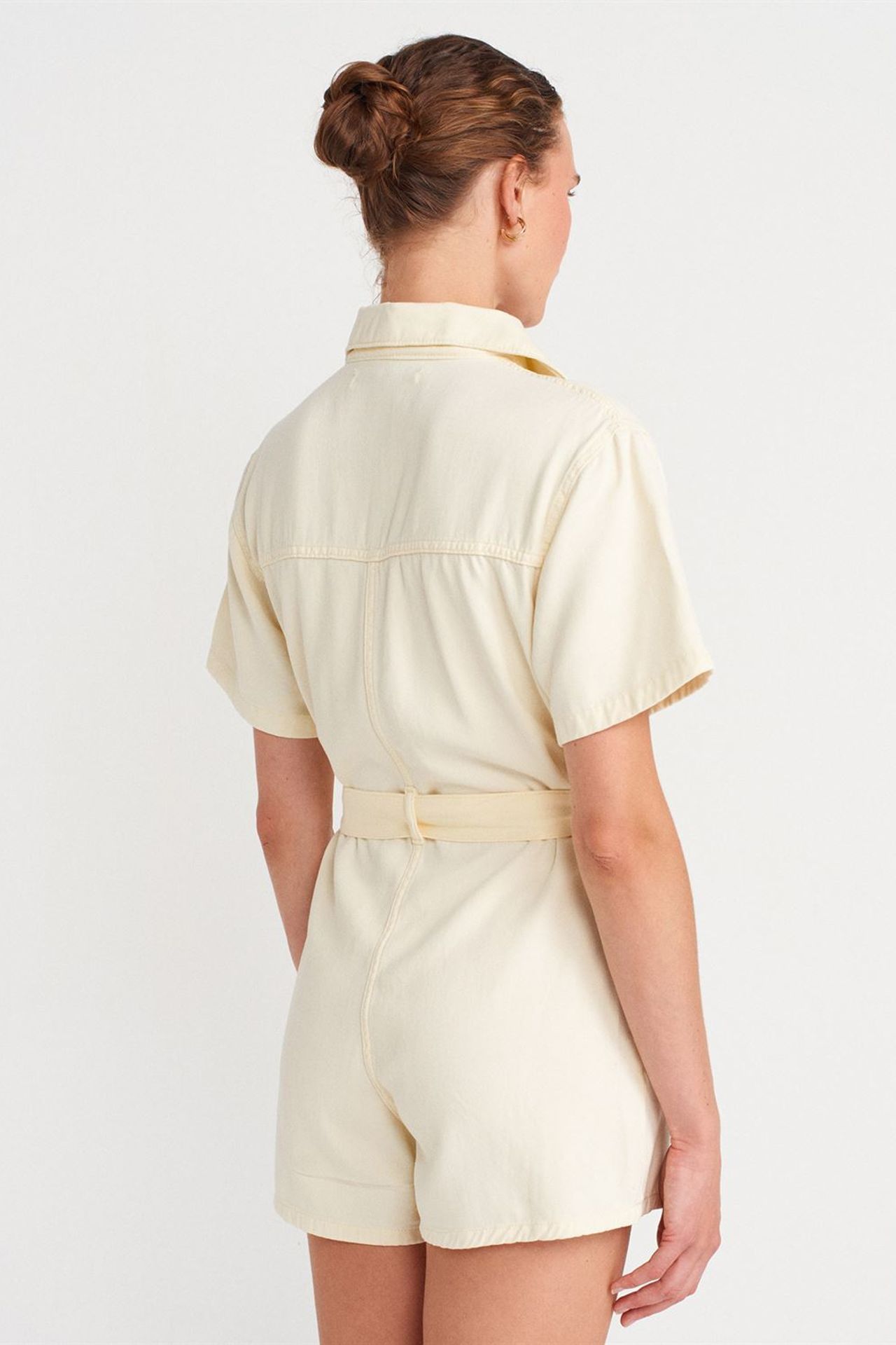 DILVIN Belted Short Dungaree Jumpsuit