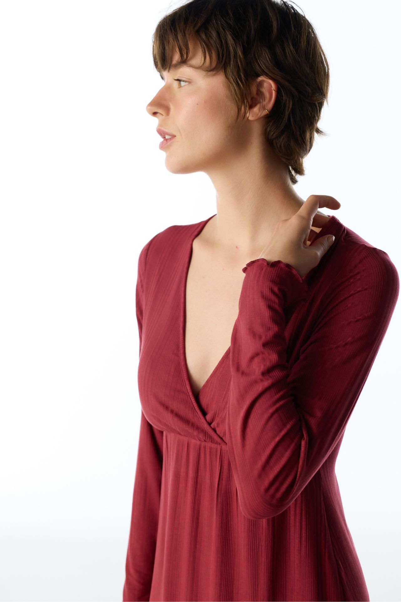 PENTI Lana Ribbed Long Sleeve Nightdress 3