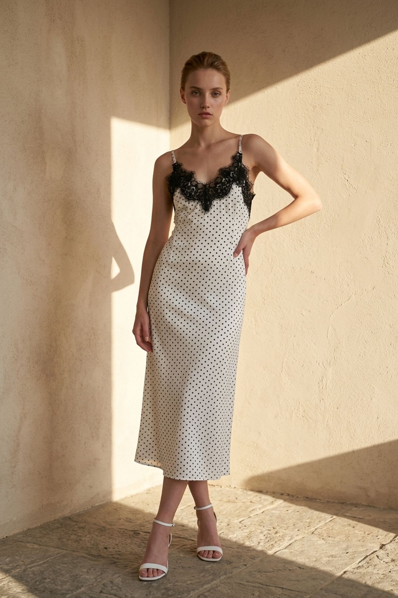 MY FASHION Women's Polka Dot Chiffon Maxi Dress 1