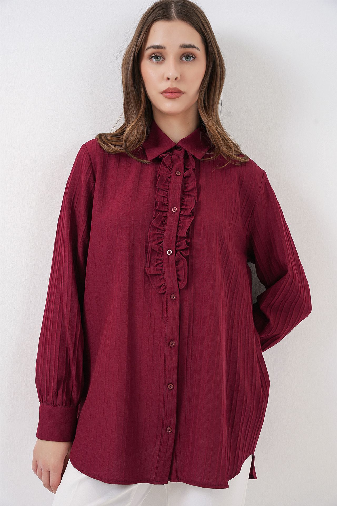 BDART Ruffle Detailed Textured Shirt 4