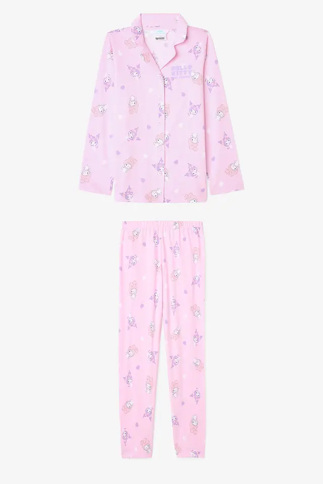 PENTI Girls' Kuromi Friends Long Sleeve Cotton Pajama Set
