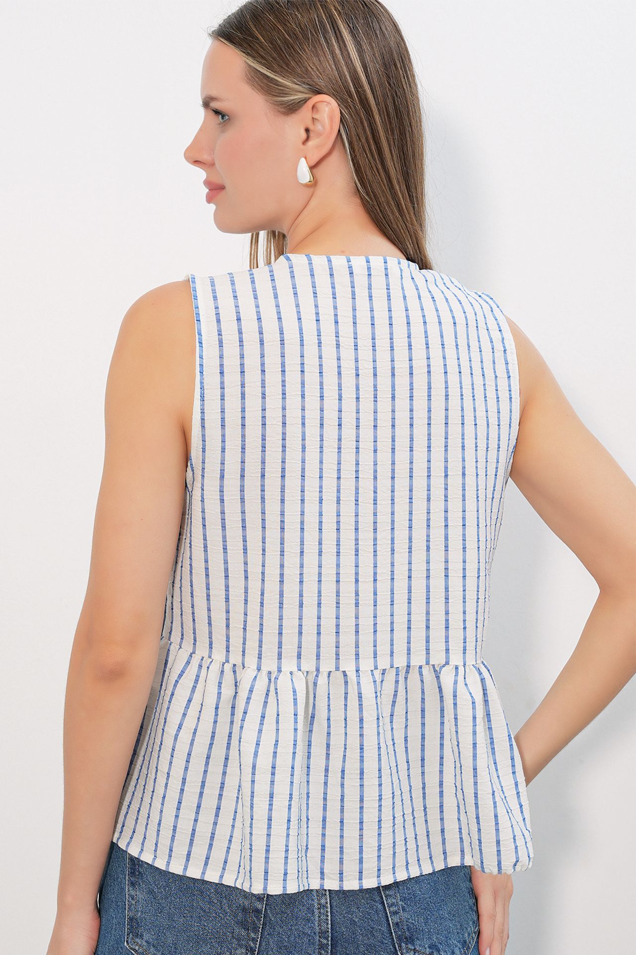 BDART Women's Striped V-Neck Blouse 5