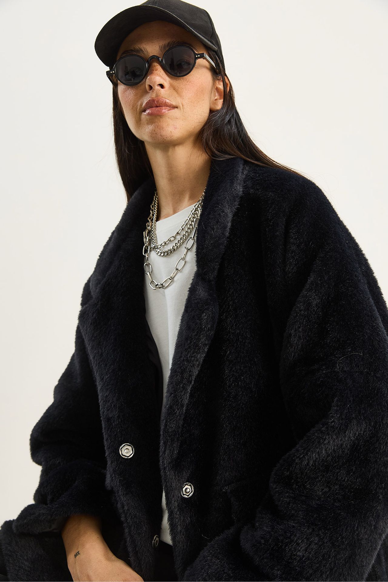 LUCCI Oversized Faux Fur Coat