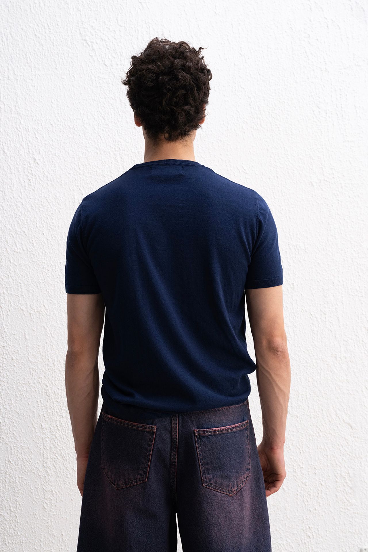GIESTO Solid Crew Neck Cotton T-Shirt 3