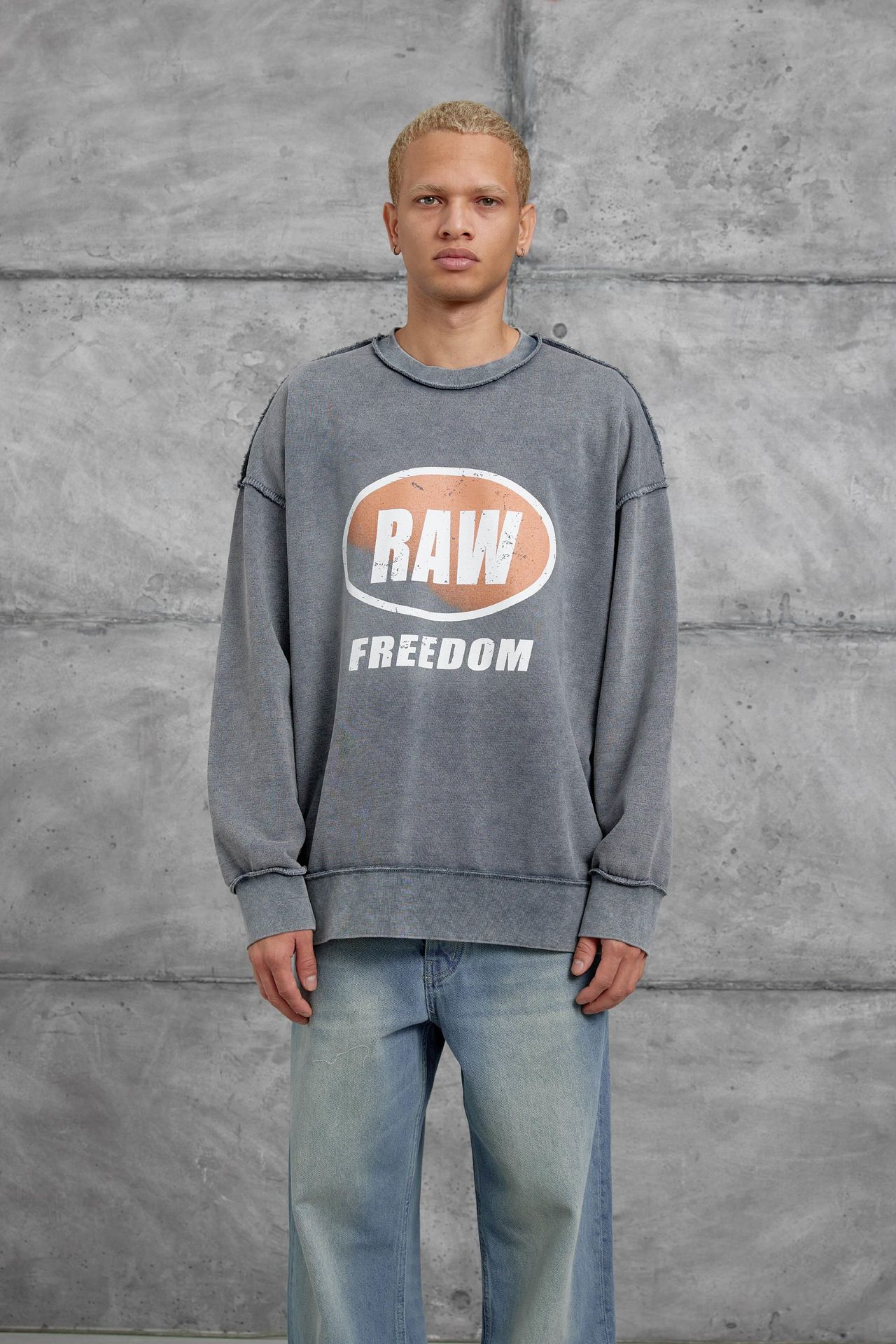NOMARC Baskılı Oversize Bisiklet Yaka Sweatshirt 5