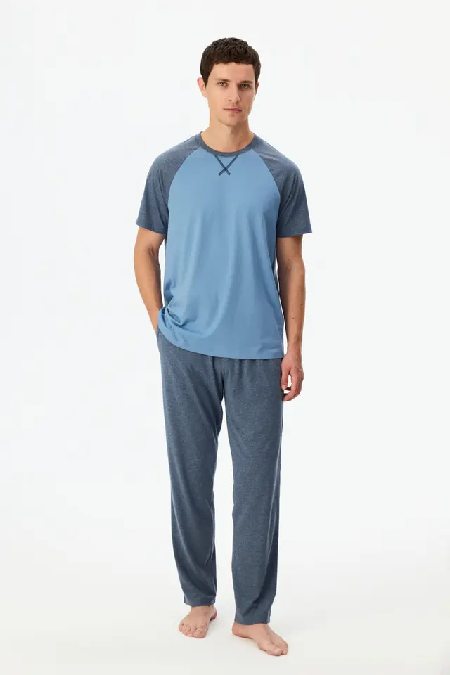 PENTI Men's Tailored Pajama Set With Short Sleeves