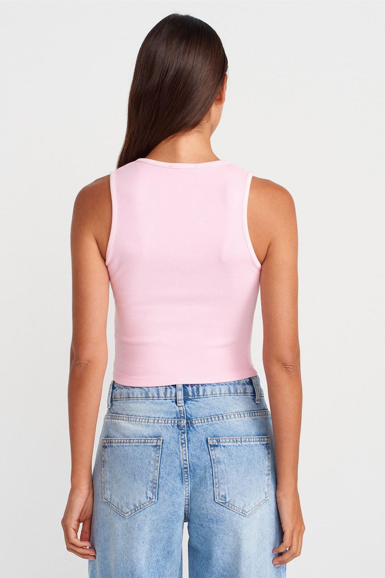 DILVIN Women's Ribbed Cotton-Blend Crop Top 2