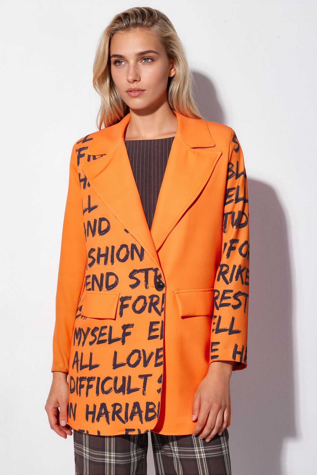 MSN Oversize Krep Blazer Ceket 2