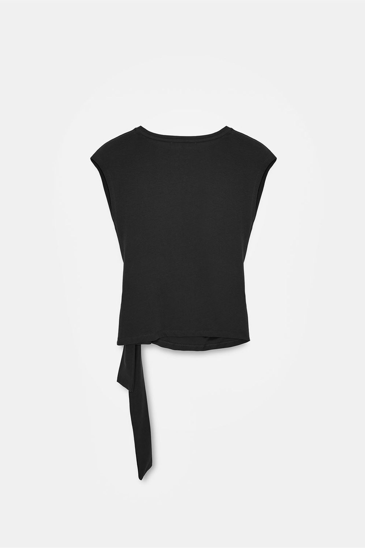 DILVIN Women's Sleeveless Cotton Crew Neck T-Shirt with Tie Detail 6
