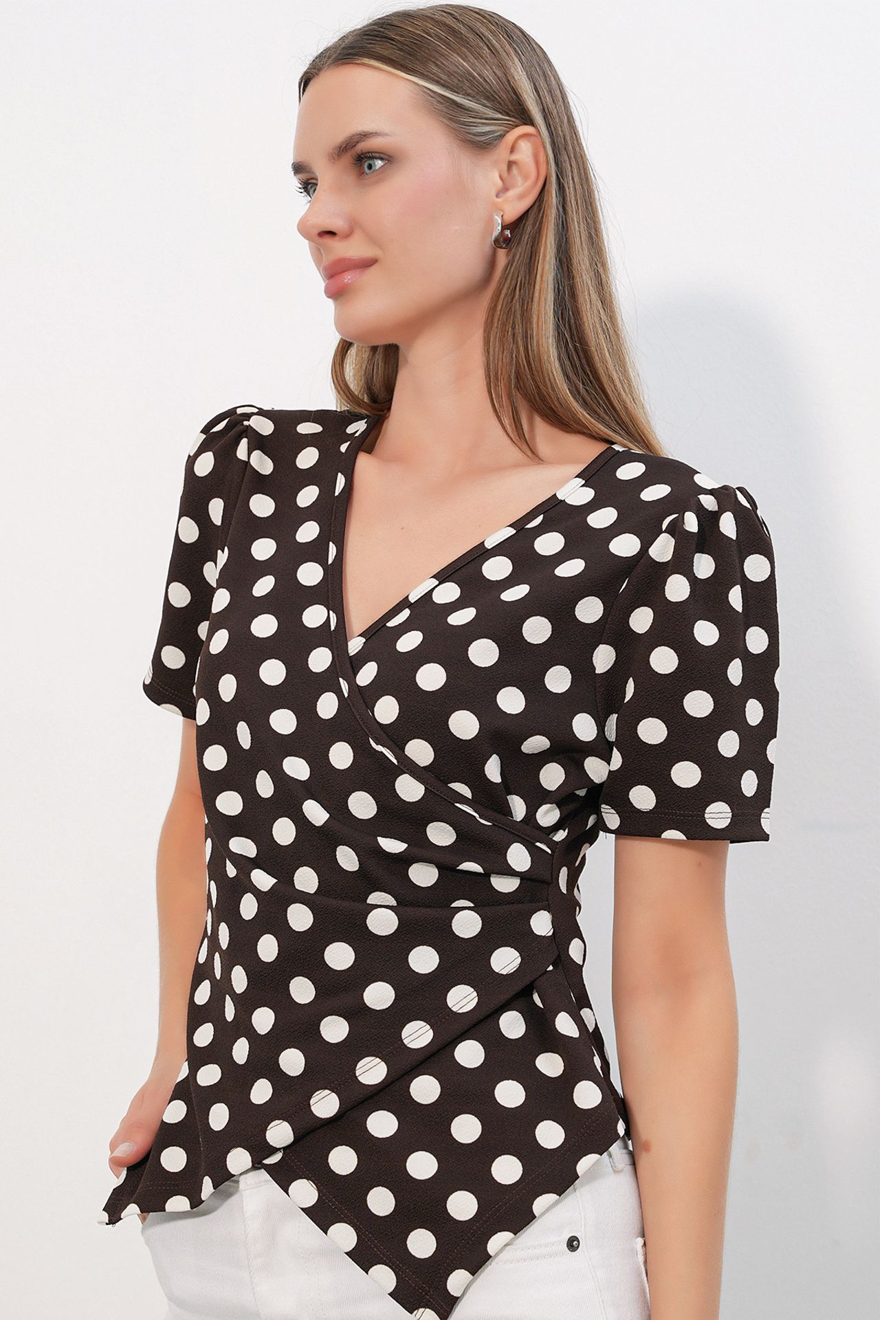 BDART Women's Polka Dot Wrap Blouse 4