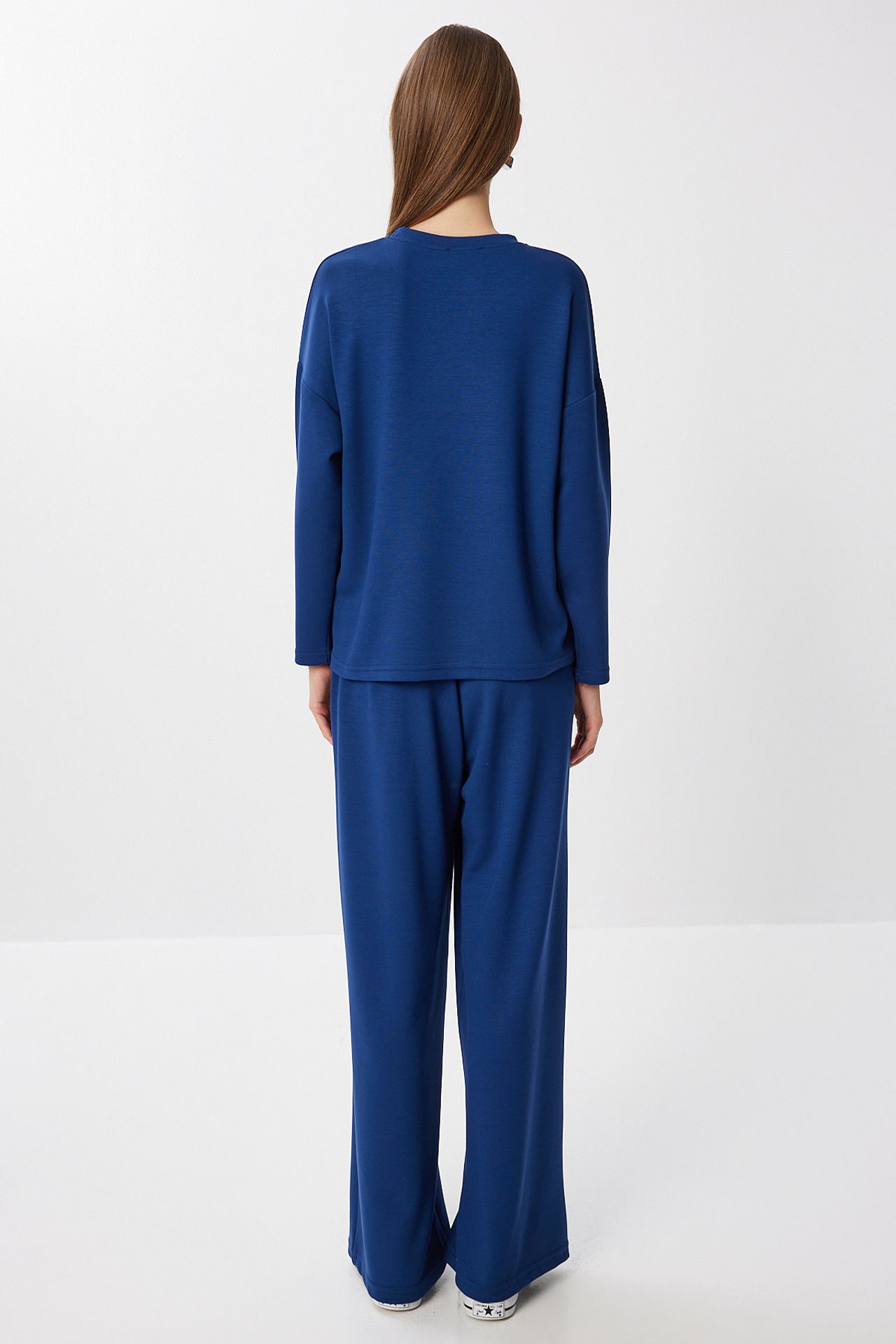 ISTANBUL Wide Leg Two-Piece Set with Crew Neck Blouse 6