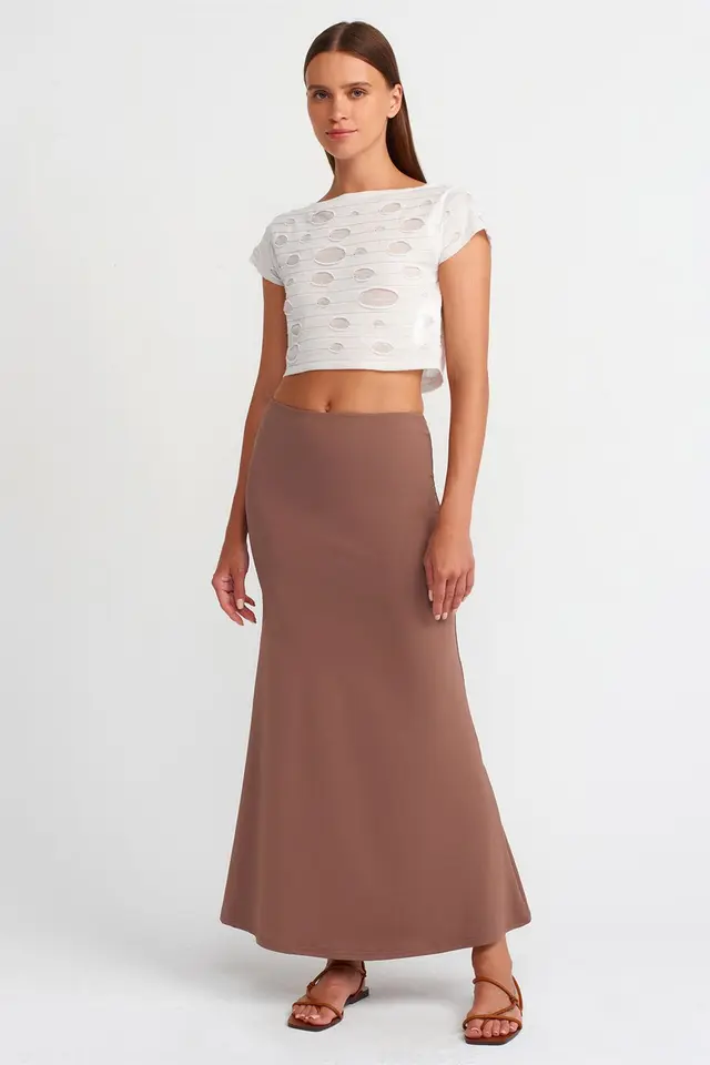 DILVIN High-Waist A-Line Maxi Skirt