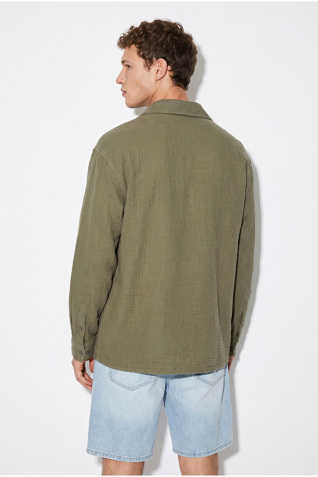 LUCCI Oversized Textured Button-Front Shirt 5