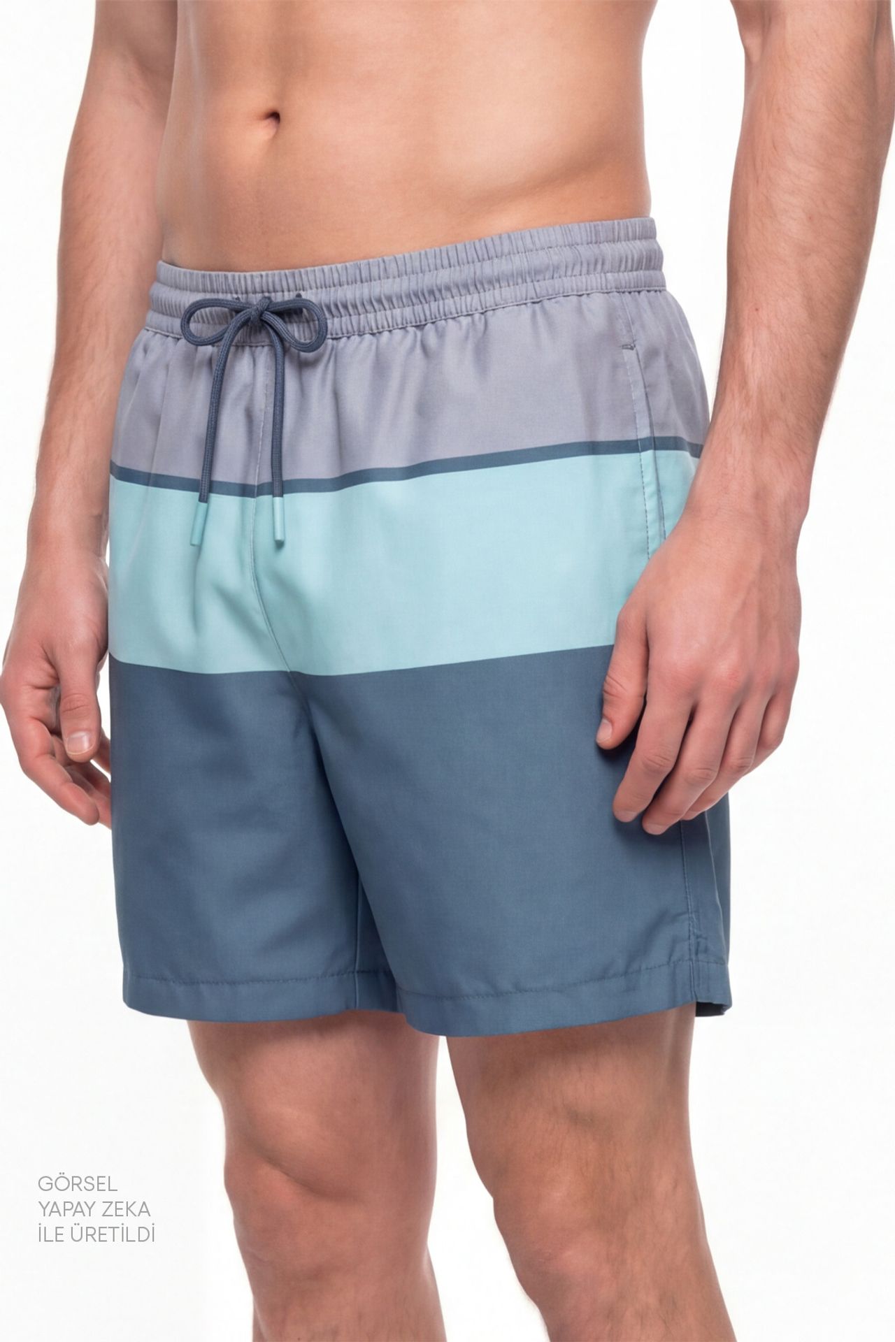 PENTI Men's Mindful Colour Block Striped Swim Shorts 3