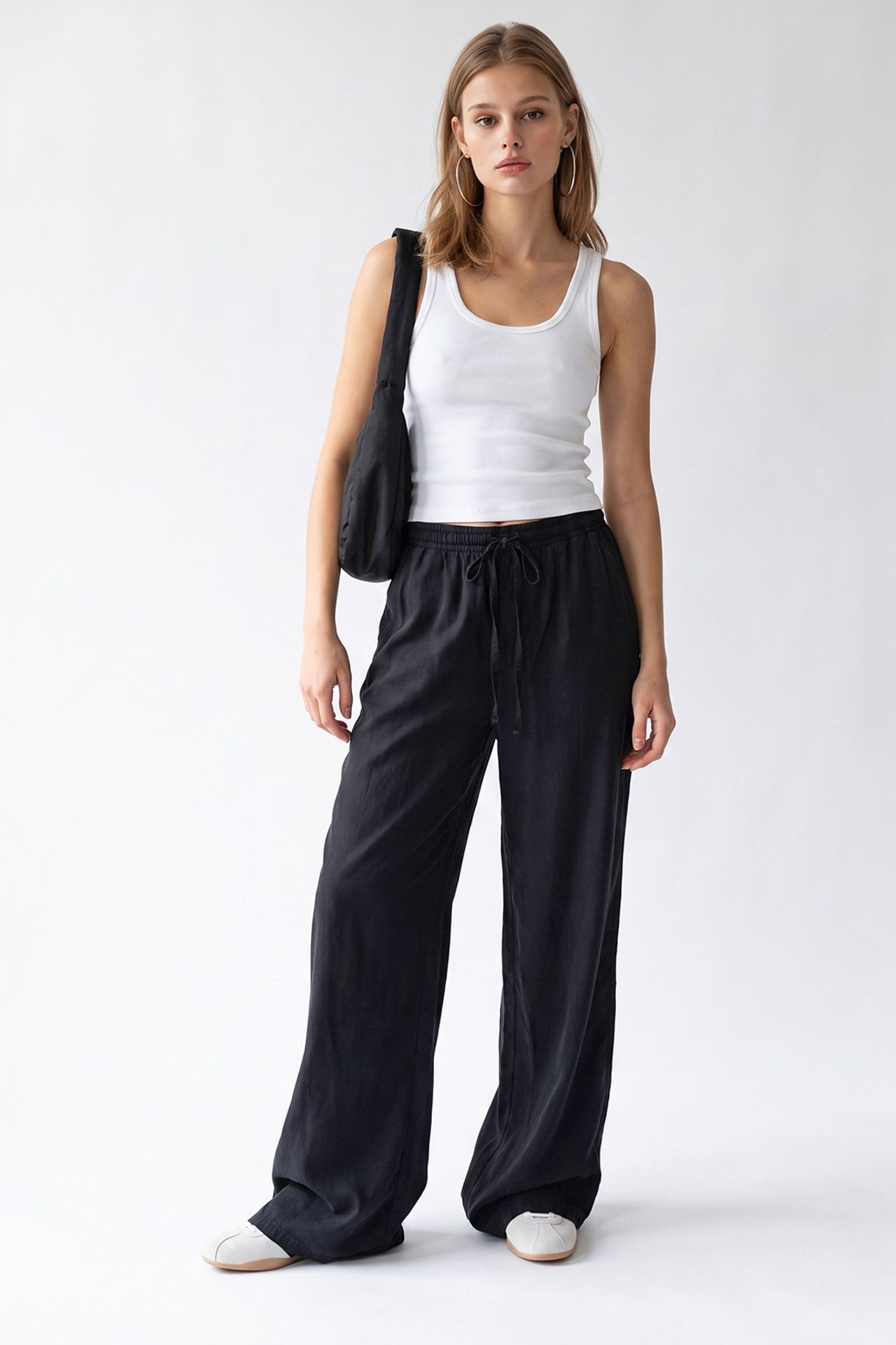 MIXRAY Tencel Wide-Leg Palazzo Trousers 3