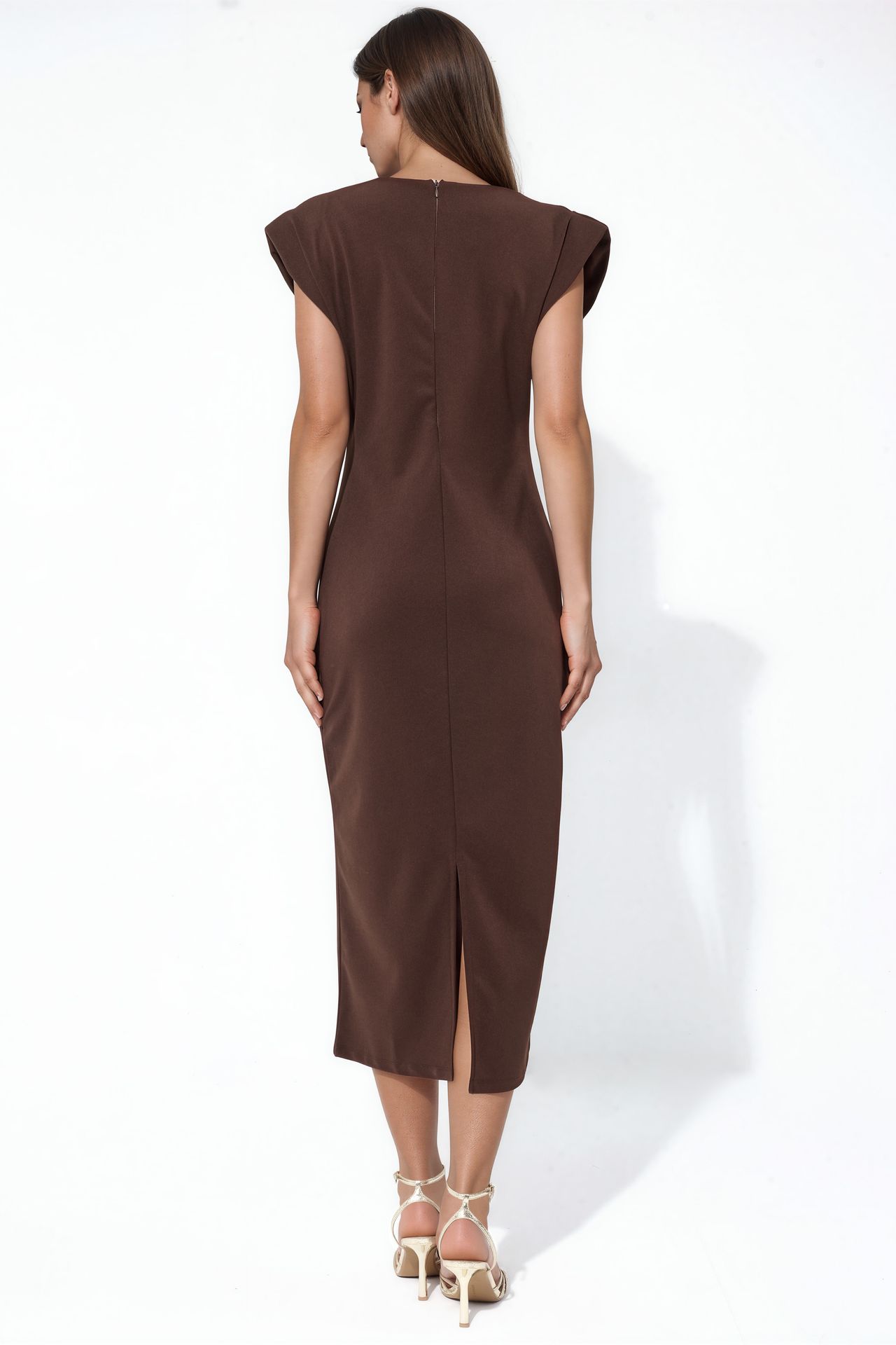 BUSEM Slim Fit Midi Dress with Accessory Detail 3