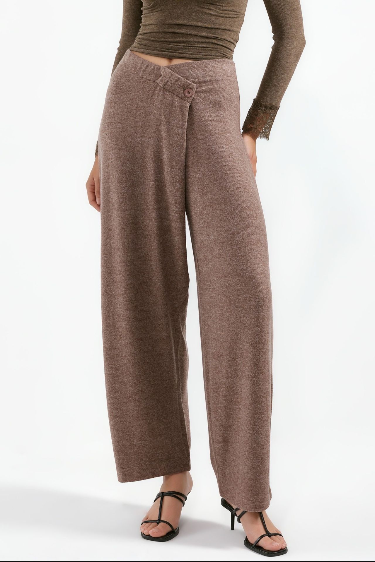 BUSEM High-Waist Wide-Leg Crepe Trousers 1