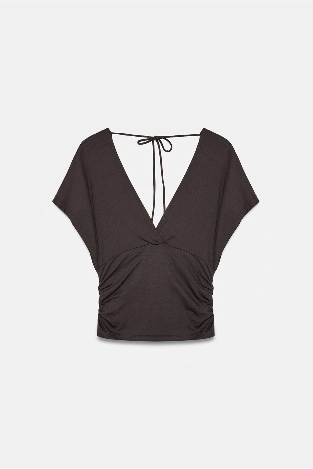 DILVIN Slim Fit V-Neck Tie Detail Blouse 6