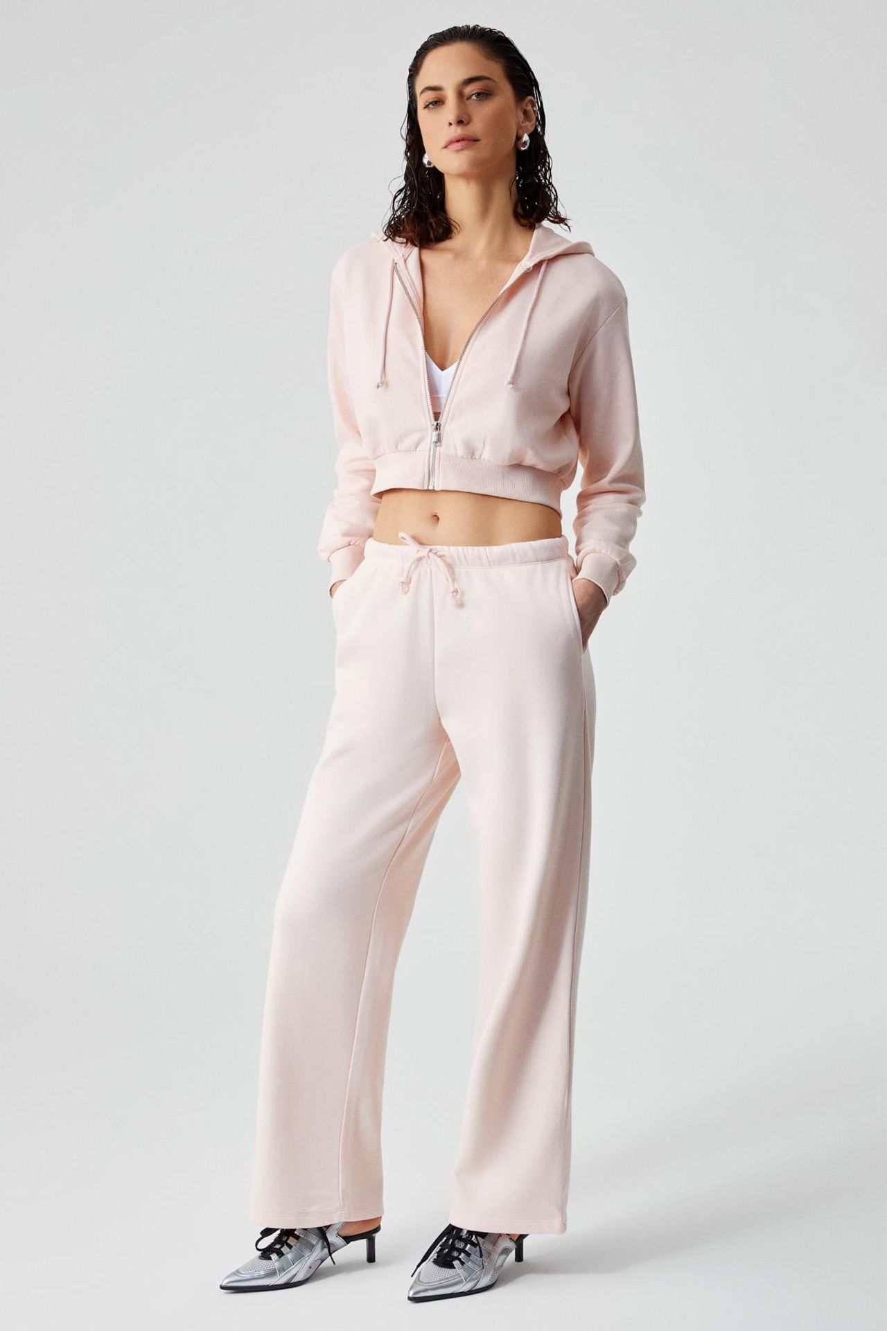 GRIMELANGE Elastic Waist Wide-Leg Joggers 1