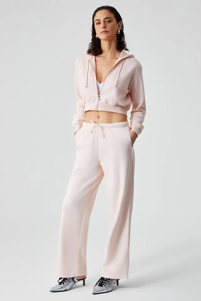 GRIMELANGE Elastic Waist Wide-Leg Joggers