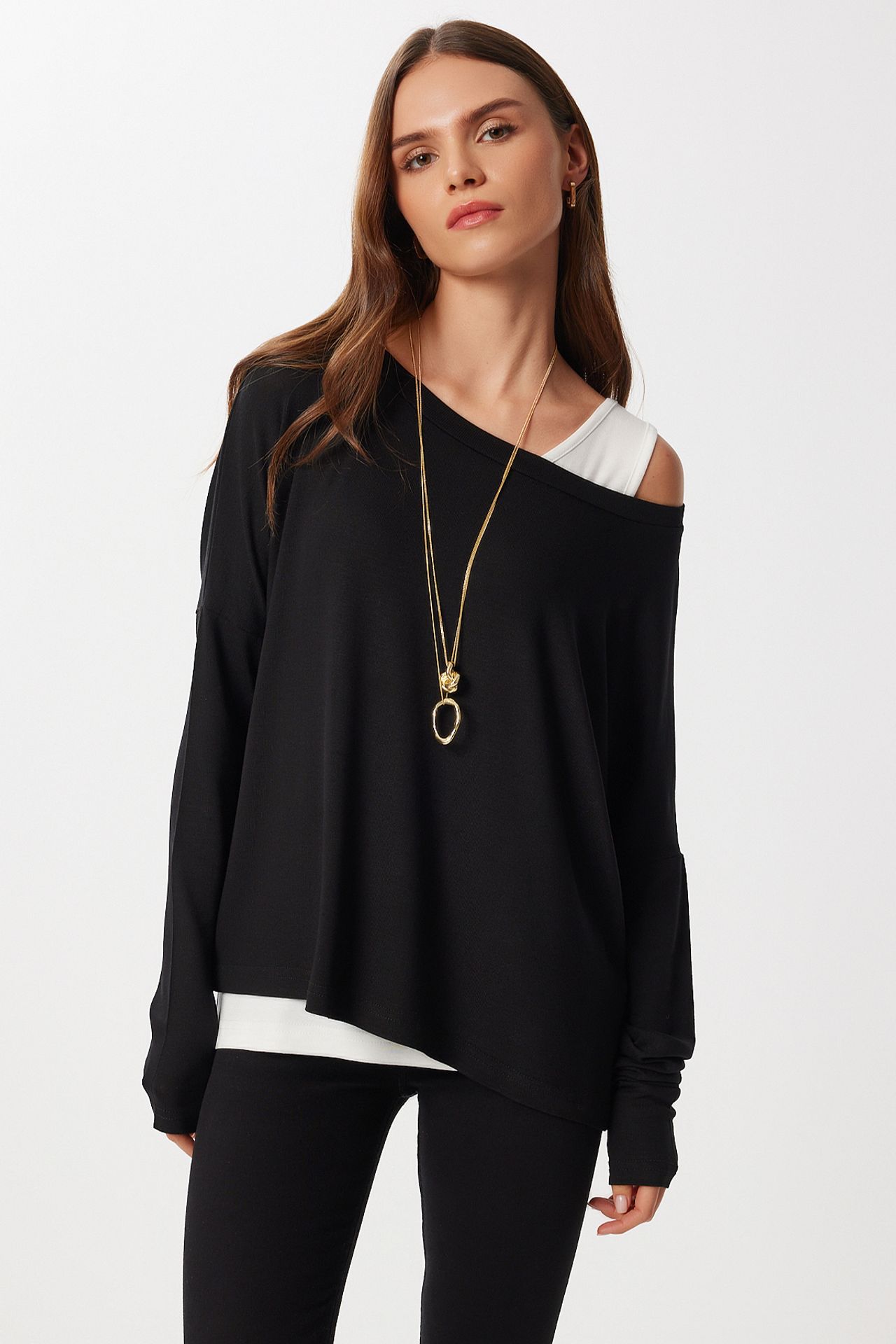 ISTANBUL Boat Neck Long Sleeve Blouse 2