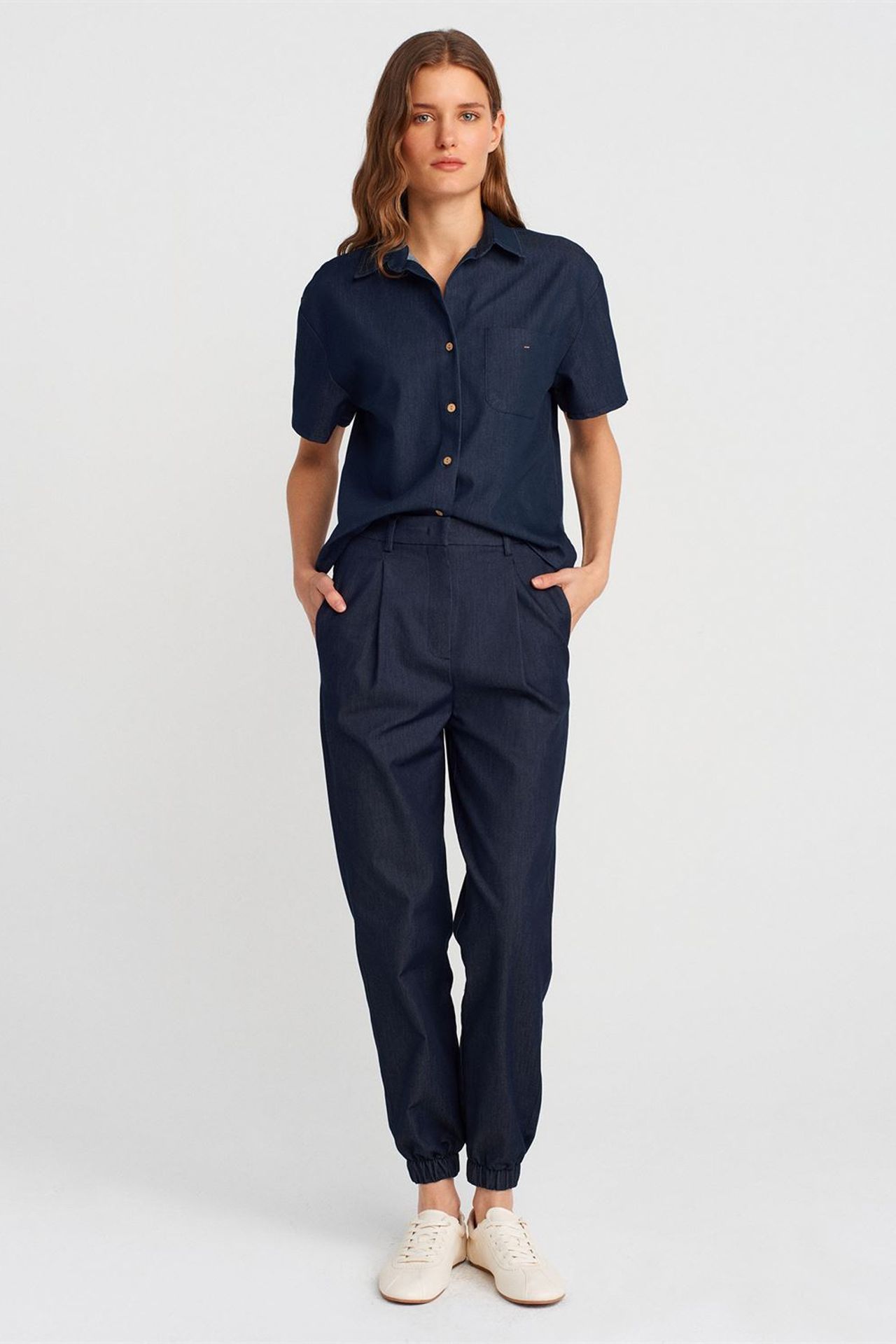 DILVIN Linen Blend Short-Sleeve Button Shirt 3