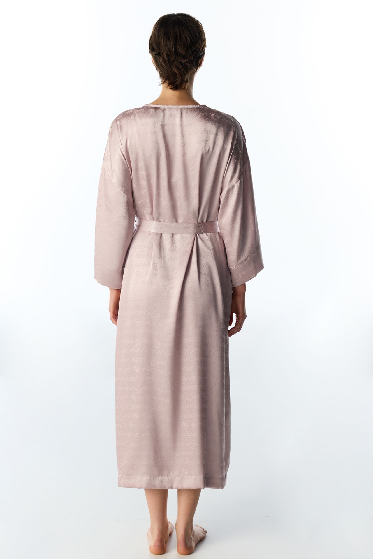 PENTI Pastel Dreamy Satin Slogan Print Sleeve Robe 6