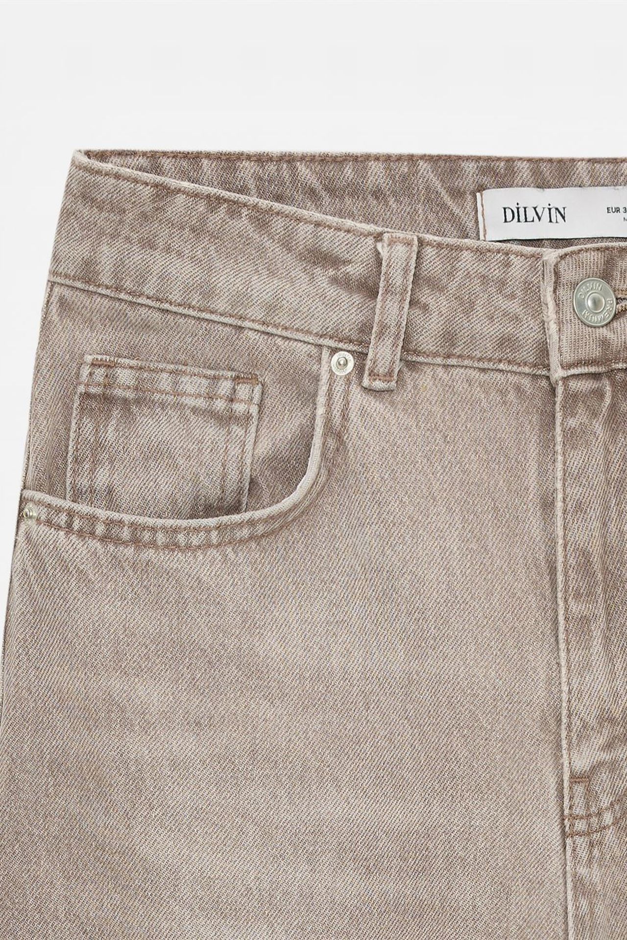 DILVIN Yüksek Bel Düz Paça Denim Jean 7