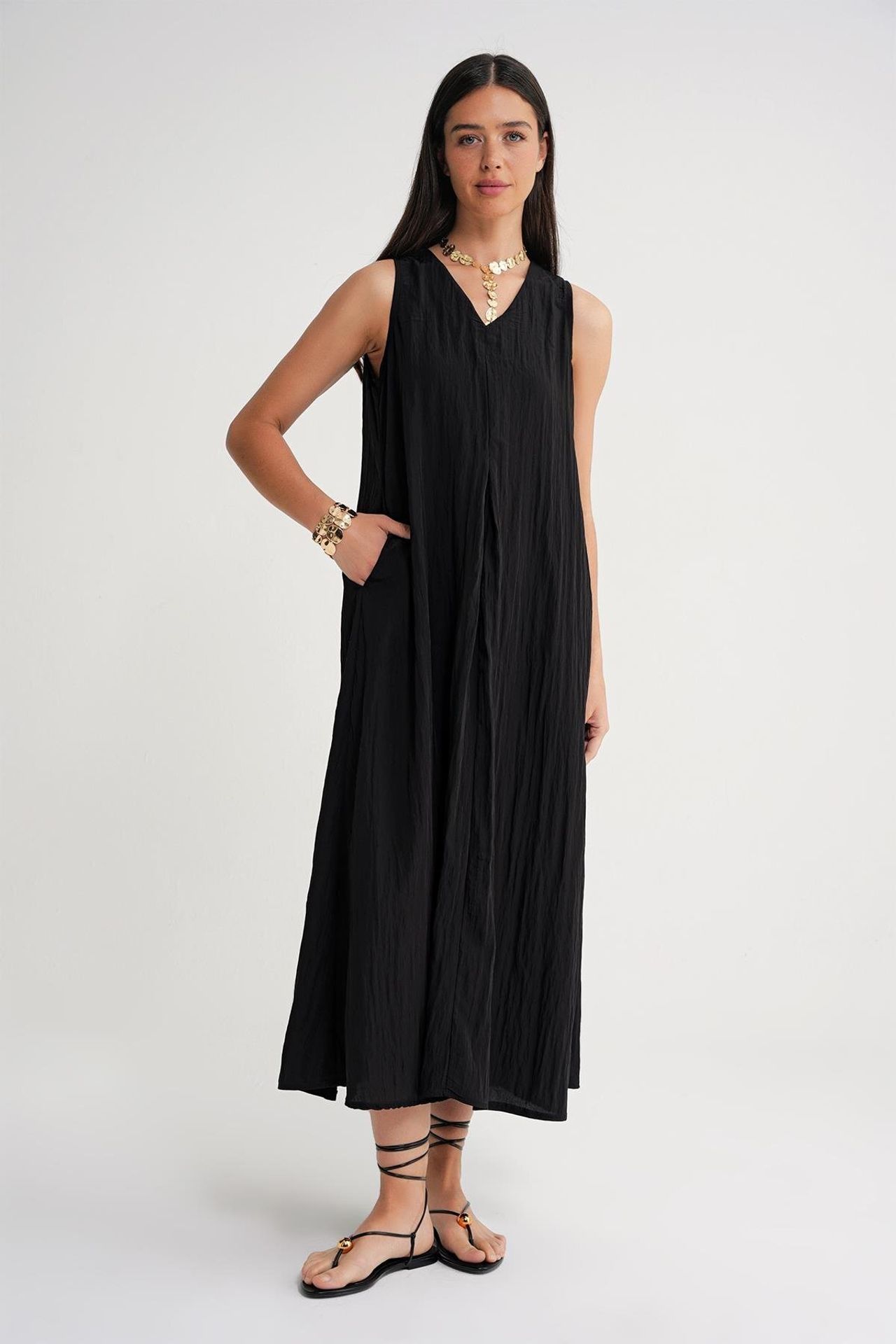 Mixray V-Neck Maxi Dress 1