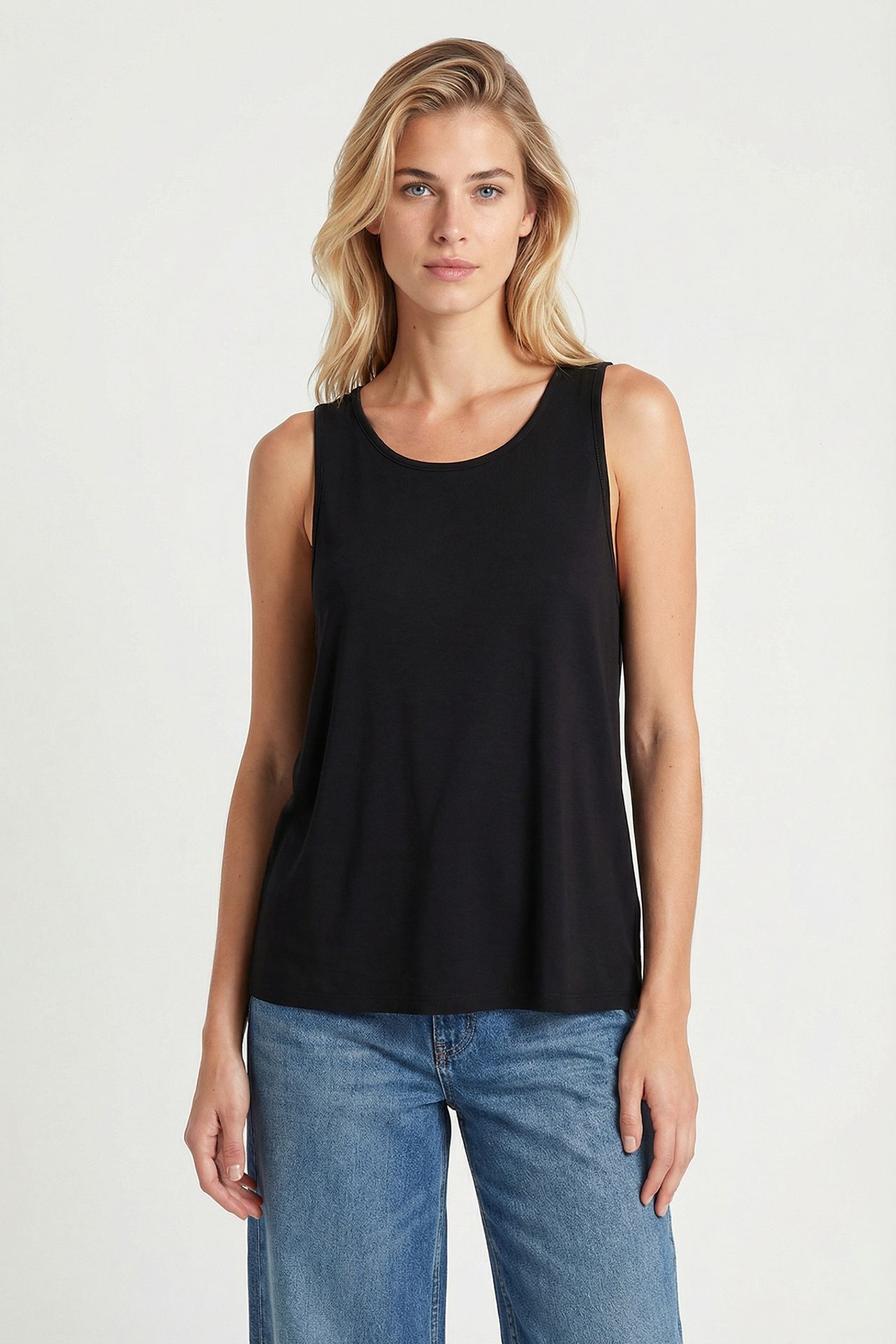 ISTANBUL Crew Neck Sleeveless Viscose Blend Shell Top 3