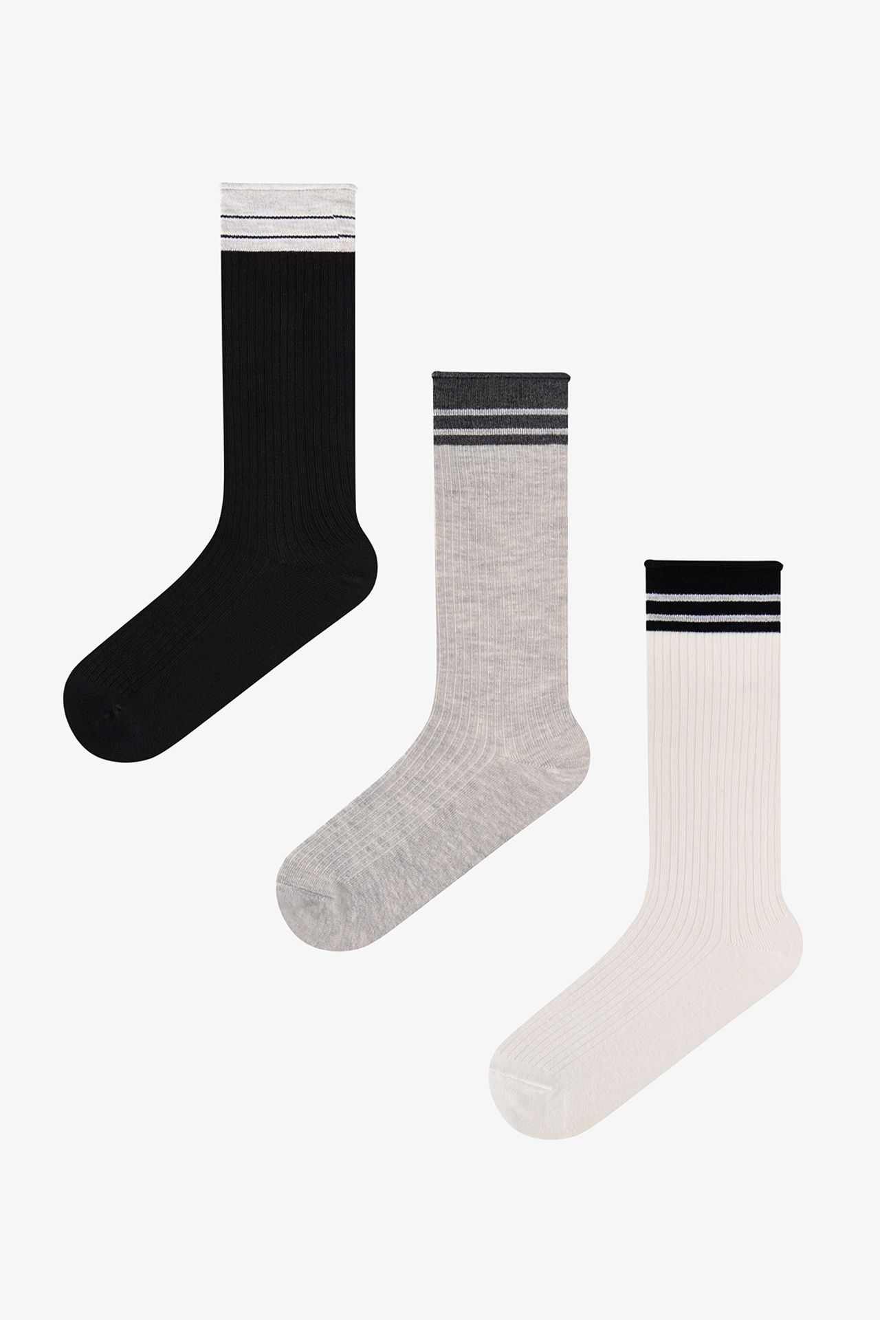 PENTI Urban Striped Cotton Pair Of Crew Socks 1