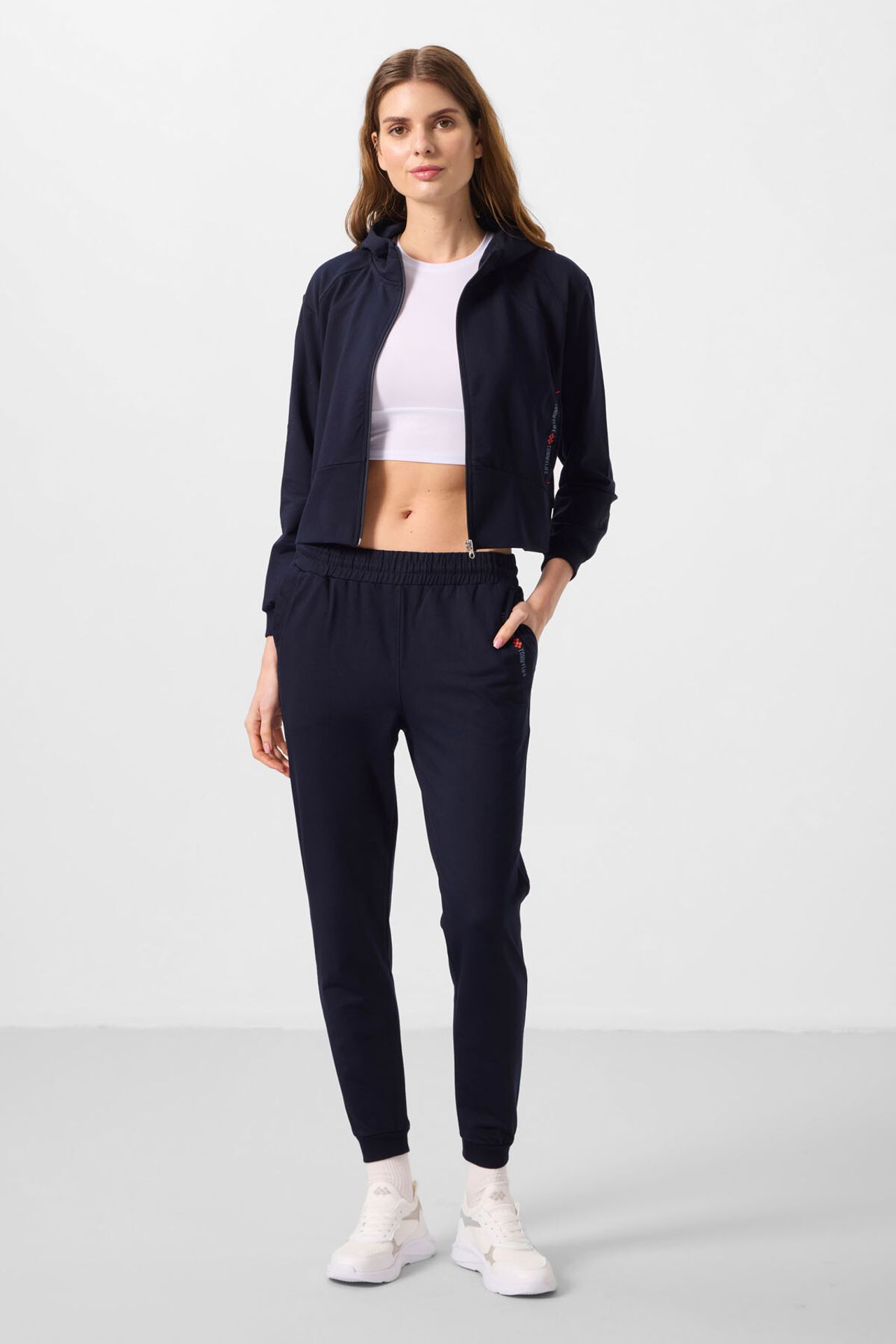 TOMMY Oversized Hooded Zip Sweatshirt And Pants Set 1